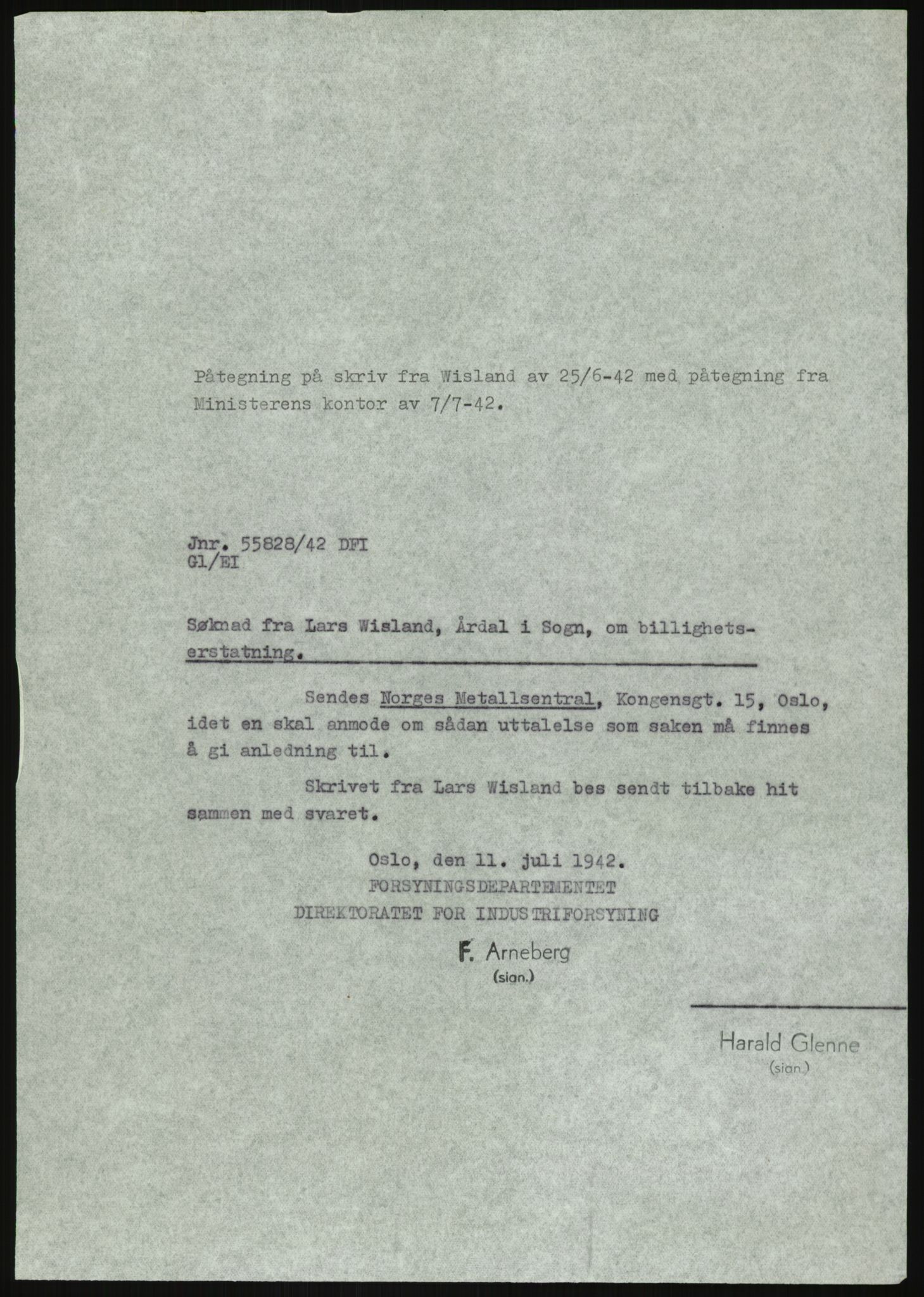 Direktoratet for industriforsyning, Sekretariatet, AV/RA-S-4153/D/Df/L0054: 9. Metallkontoret, 1940-1945, s. 1757
