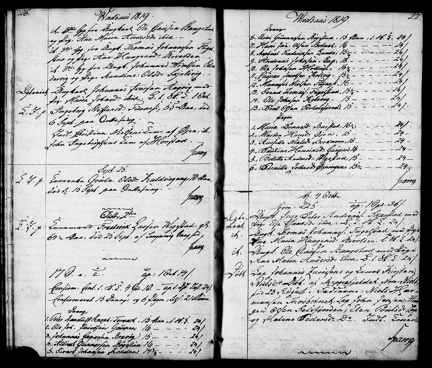 Ministerialprotokoller, klokkerbøker og fødselsregistre - Nordland, AV/SAT-A-1459/810/L0140: Ministerialbok nr. 810A04, 1817-1819, s. 26-27