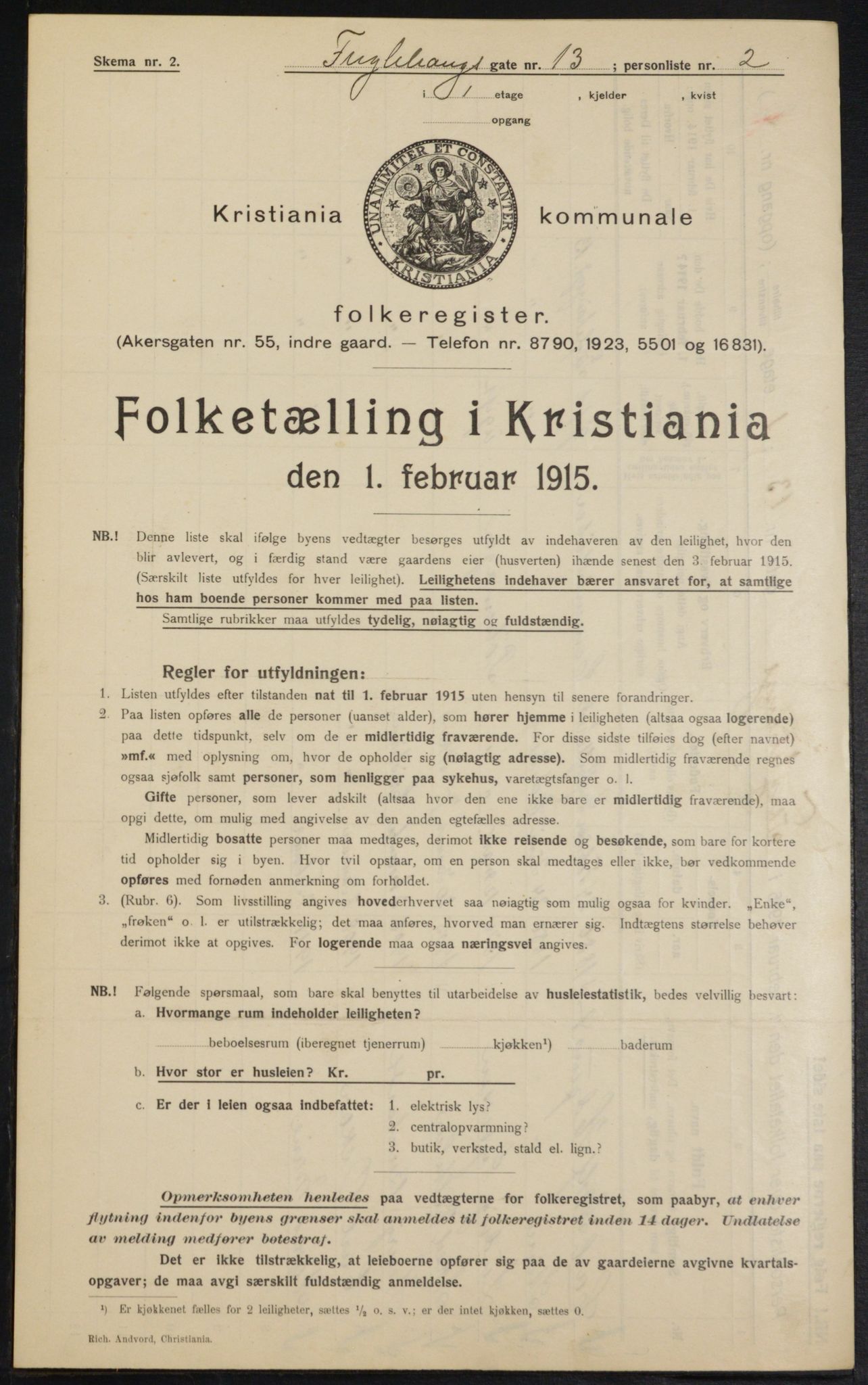 OBA, Kommunal folketelling 1.2.1915 for Kristiania, 1915, s. 28141