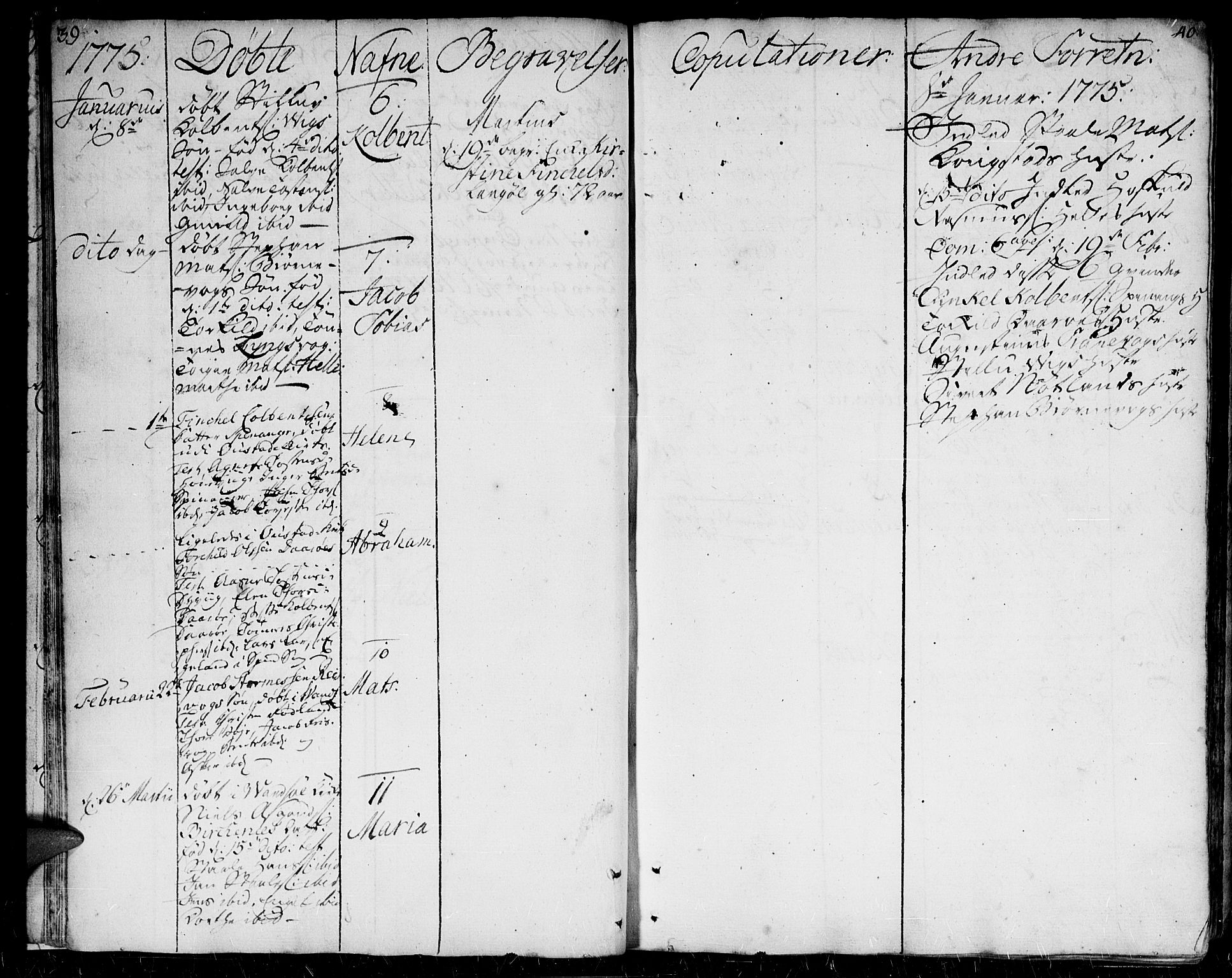 Herad sokneprestkontor, SAK/1111-0018/F/Fa/Faa/L0001: Ministerialbok nr. A 1 /2, 1768-1797, s. 39-40