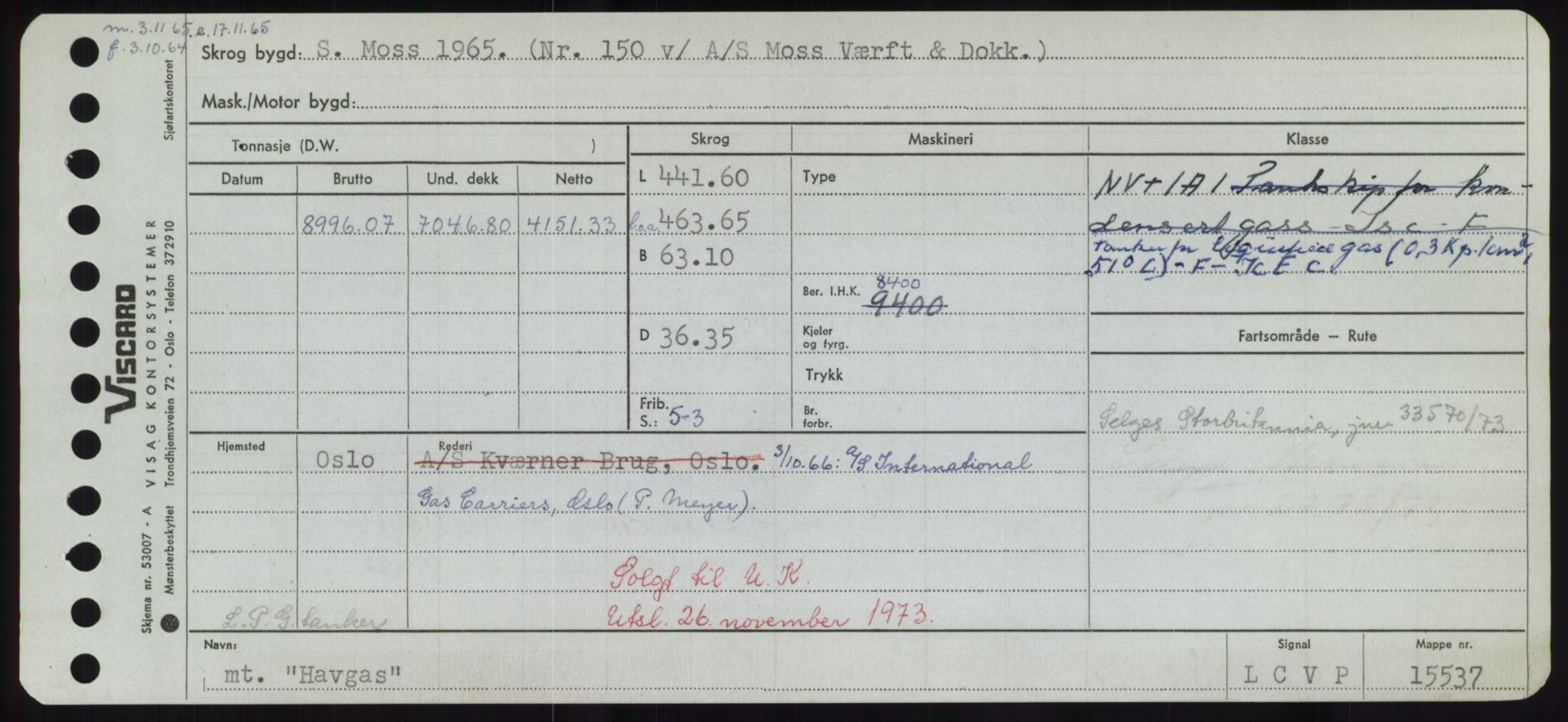 Sjøfartsdirektoratet med forløpere, Skipsmålingen, AV/RA-S-1627/H/Hd/L0014: Fartøy, H-Havl, s. 551