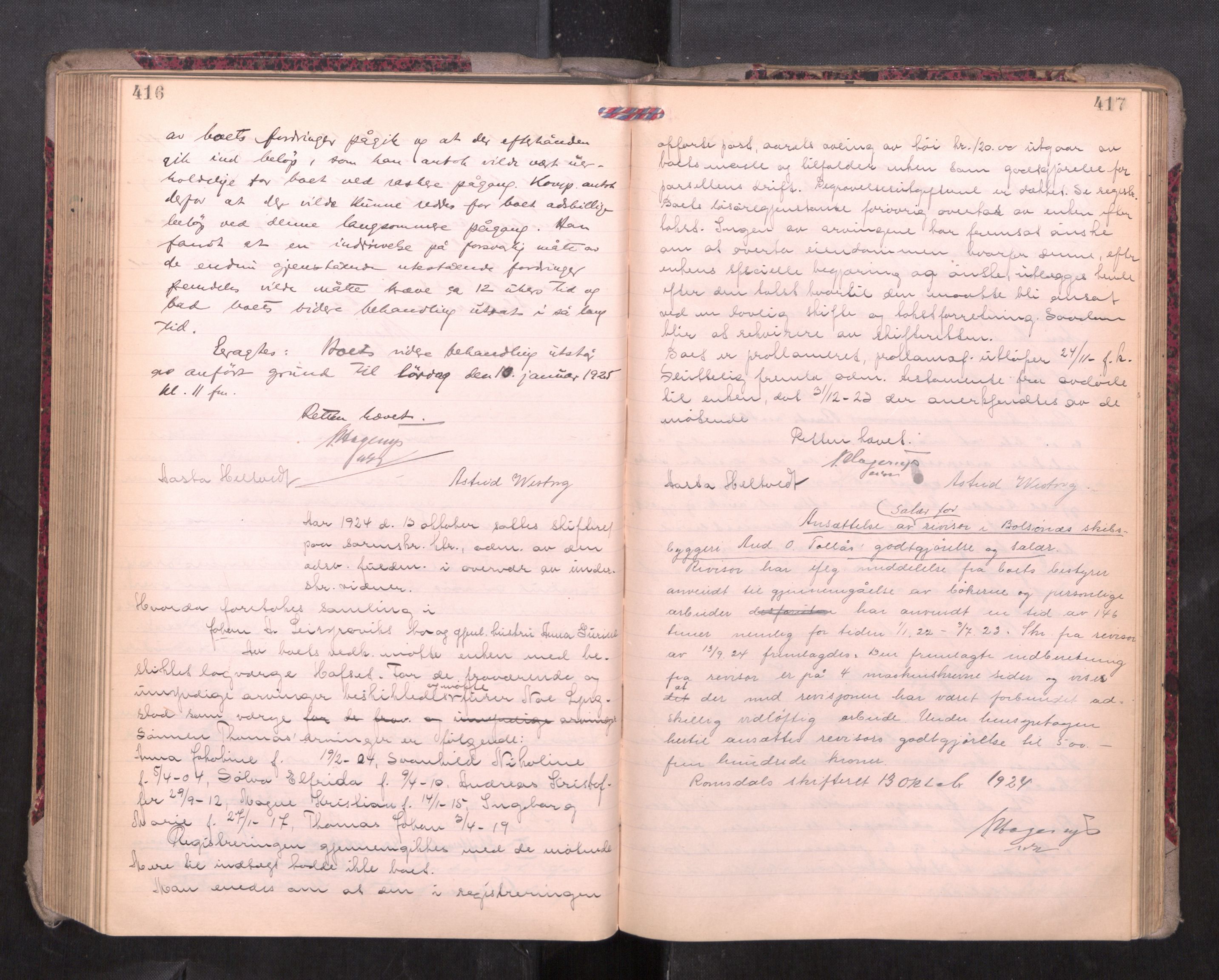 Romsdal sorenskriveri, AV/SAT-A-4149/1/3/3B/L0010: Skiftebehandlingsprotokoll, 1923-1925, s. 416-417