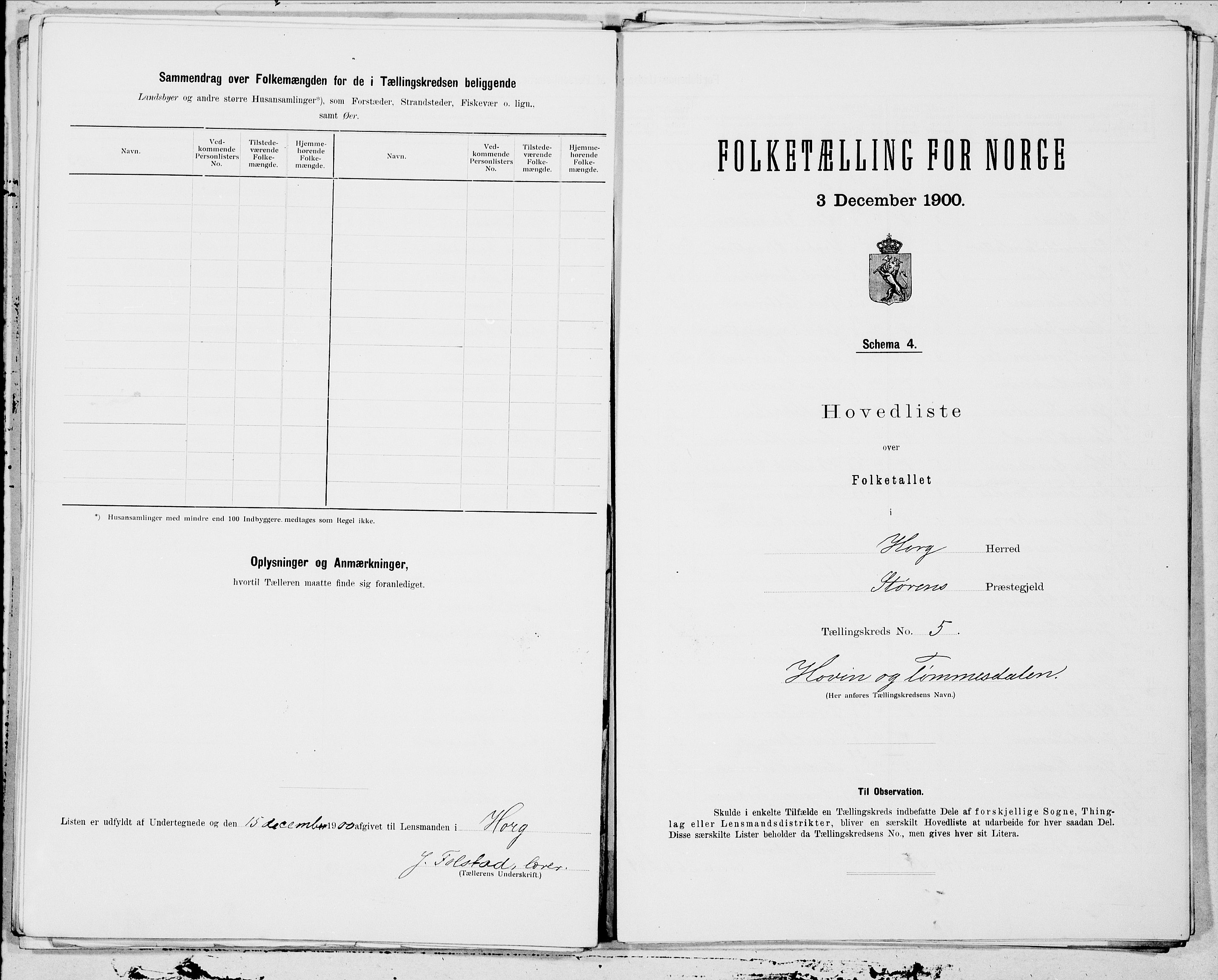 SAT, Folketelling 1900 for 1650 Horg herred, 1900, s. 10