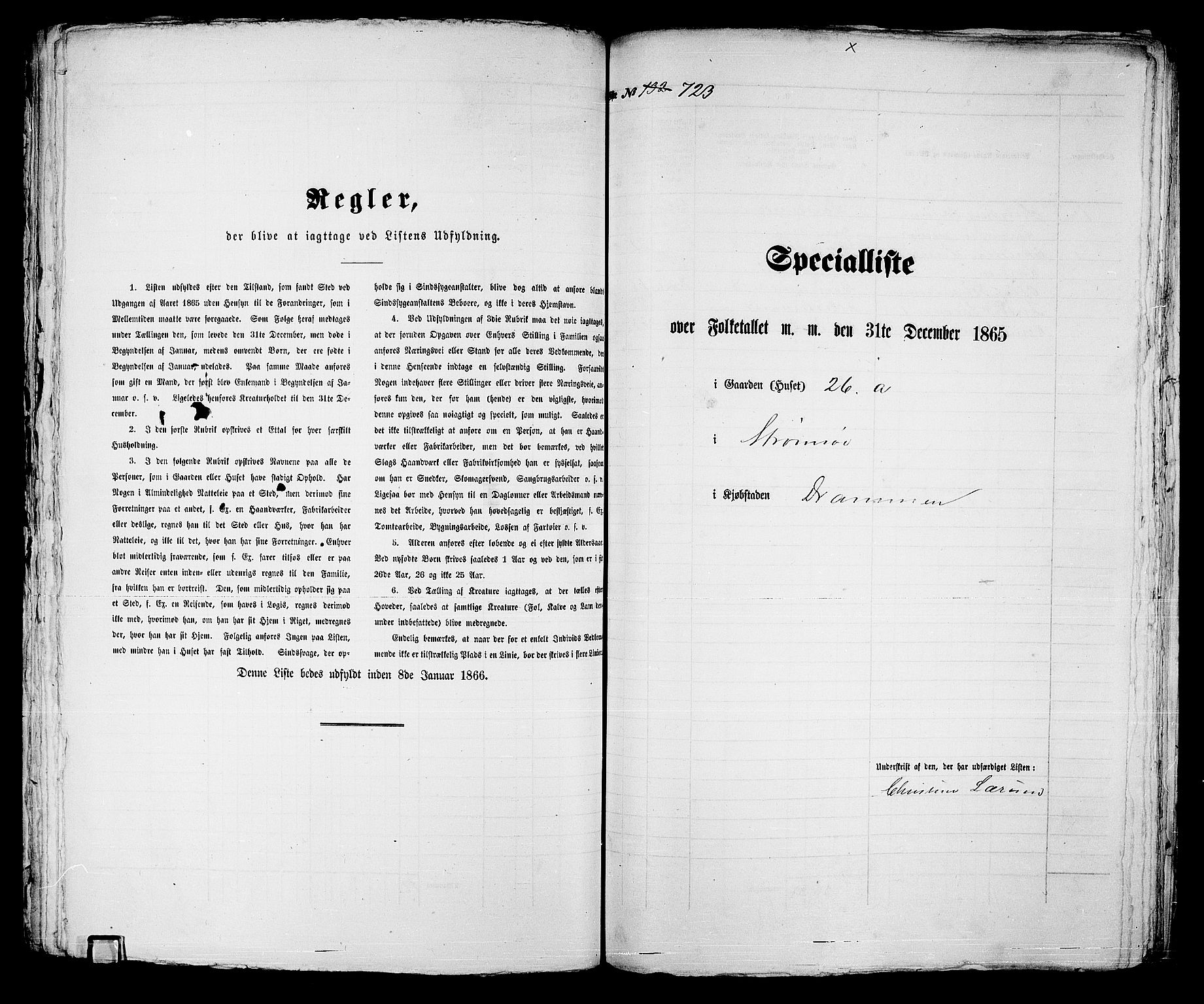 RA, Folketelling 1865 for 0602bP Strømsø prestegjeld i Drammen kjøpstad, 1865, s. 261