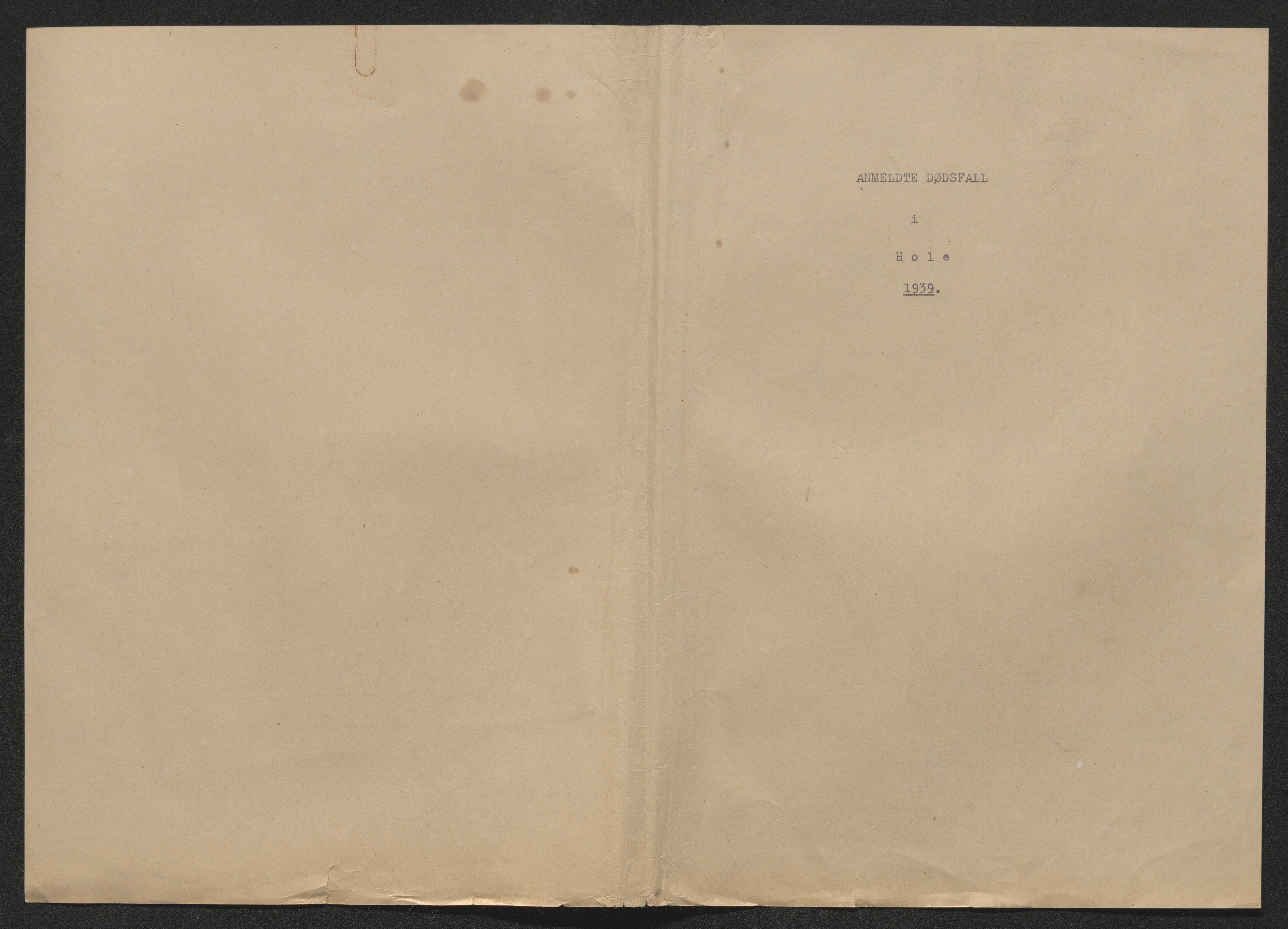Ringerike sorenskriveri, SAKO/A-105/H/Ha/Hab/L0022: Dødsfallslister Hole, 1933-1940