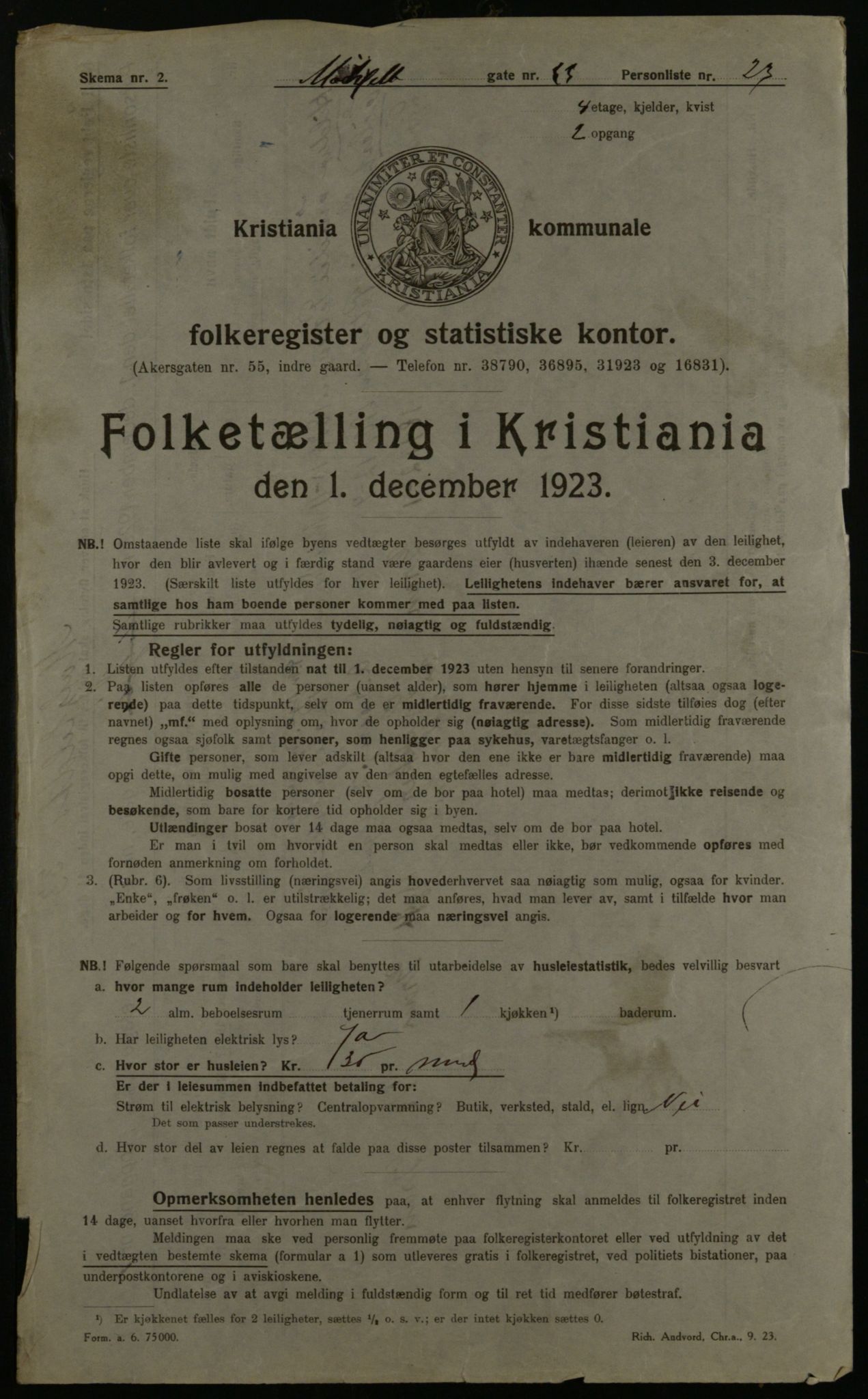 OBA, Kommunal folketelling 1.12.1923 for Kristiania, 1923, s. 73583