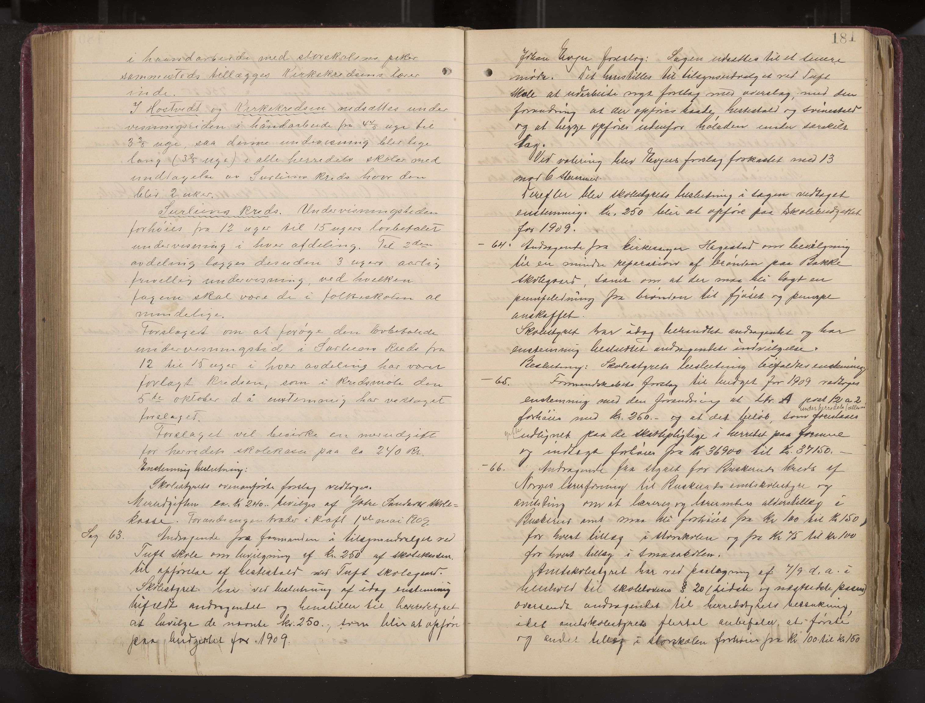 Ytre Sandsvær formannskap og sentraladministrasjon, IKAK/0629021/A/Aa/L0001: Møtebok med register, 1902-1919, s. 181