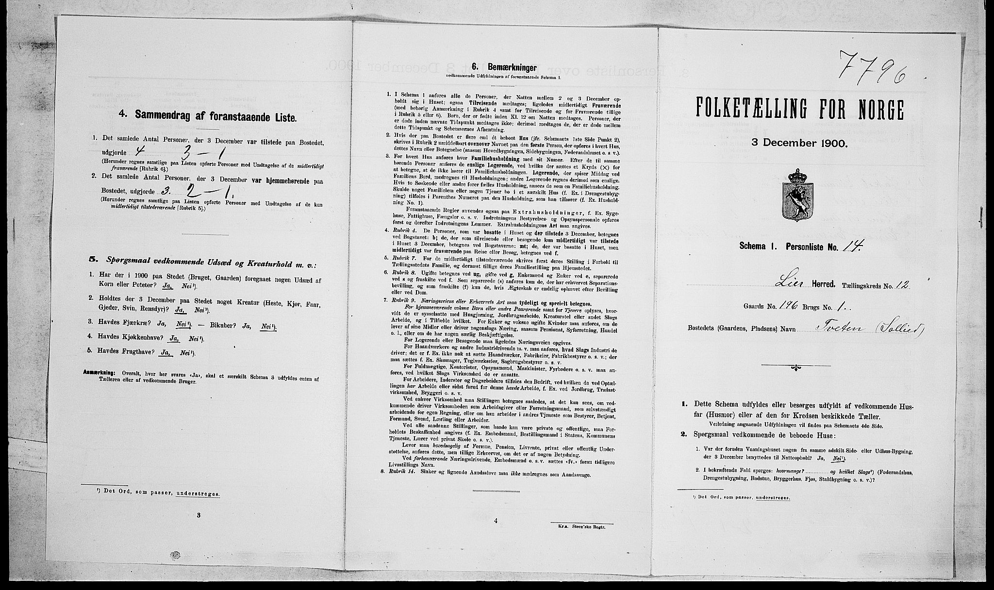 RA, Folketelling 1900 for 0626 Lier herred, 1900, s. 2044