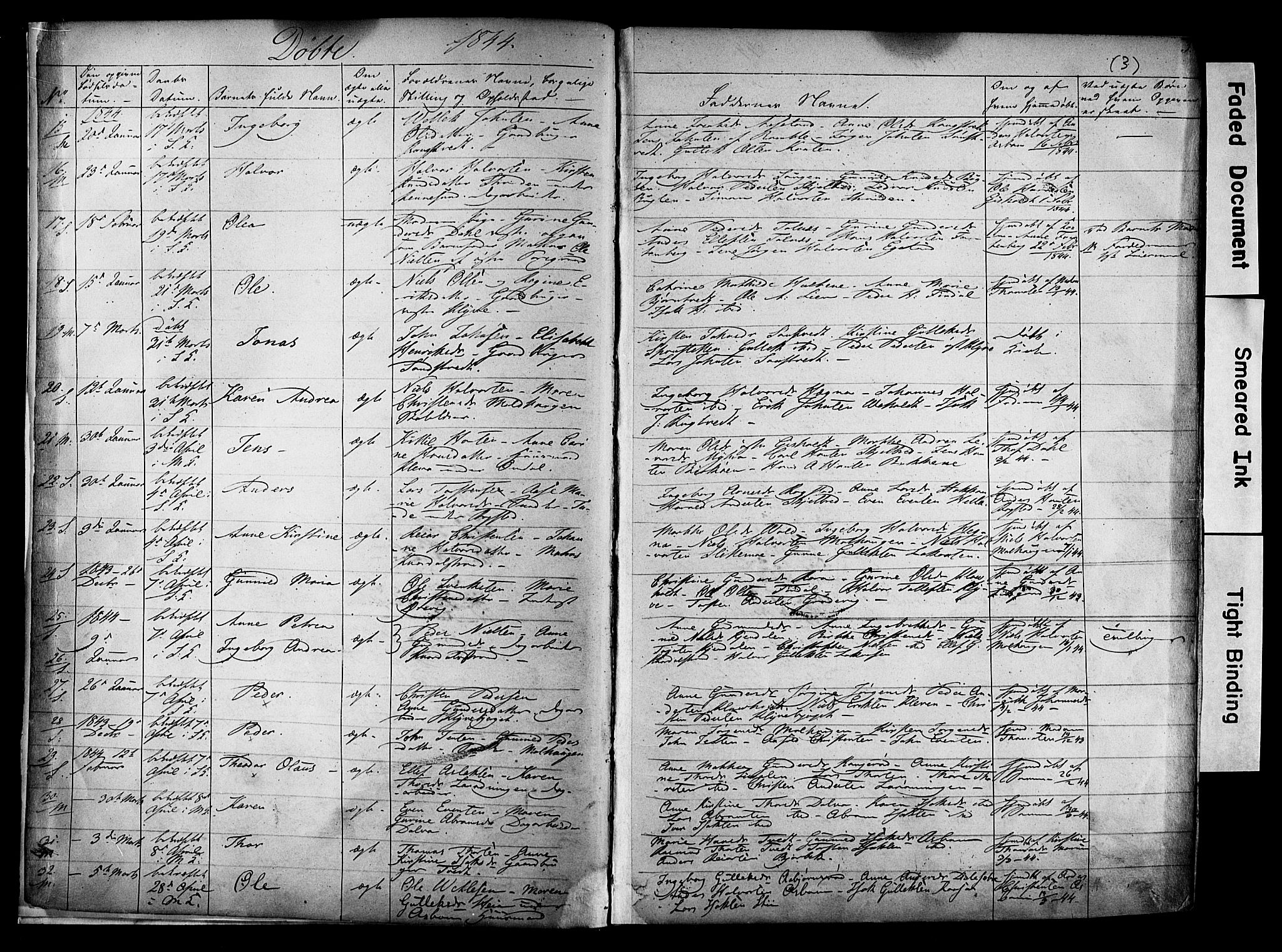 Solum kirkebøker, AV/SAKO-A-306/F/Fa/L0006: Ministerialbok nr. I 6, 1844-1855, s. 3