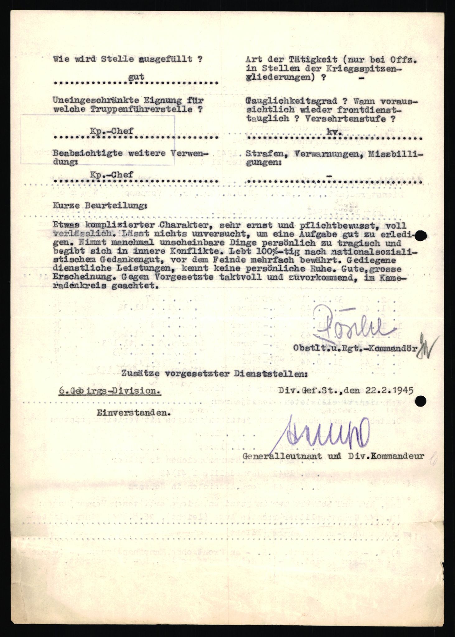 Forsvarets Overkommando. 2 kontor. Arkiv 11.4. Spredte tyske arkivsaker, AV/RA-RAFA-7031/D/Dar/Dara/L0018: Personalbøker, 1940-1945, s. 1216