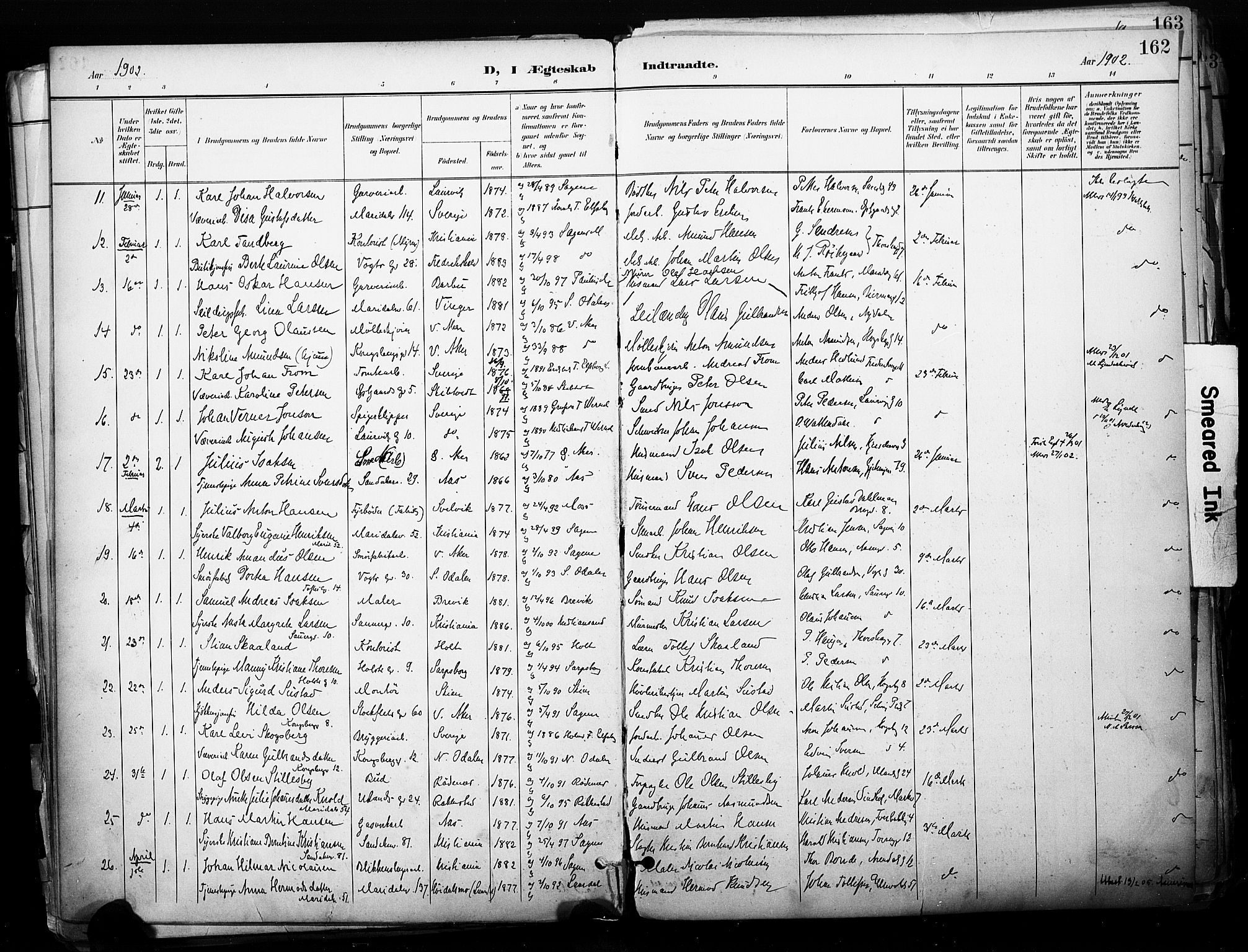 Sagene prestekontor Kirkebøker, AV/SAO-A-10796/F/L0005: Ministerialbok nr. 5, 1898-1911, s. 162