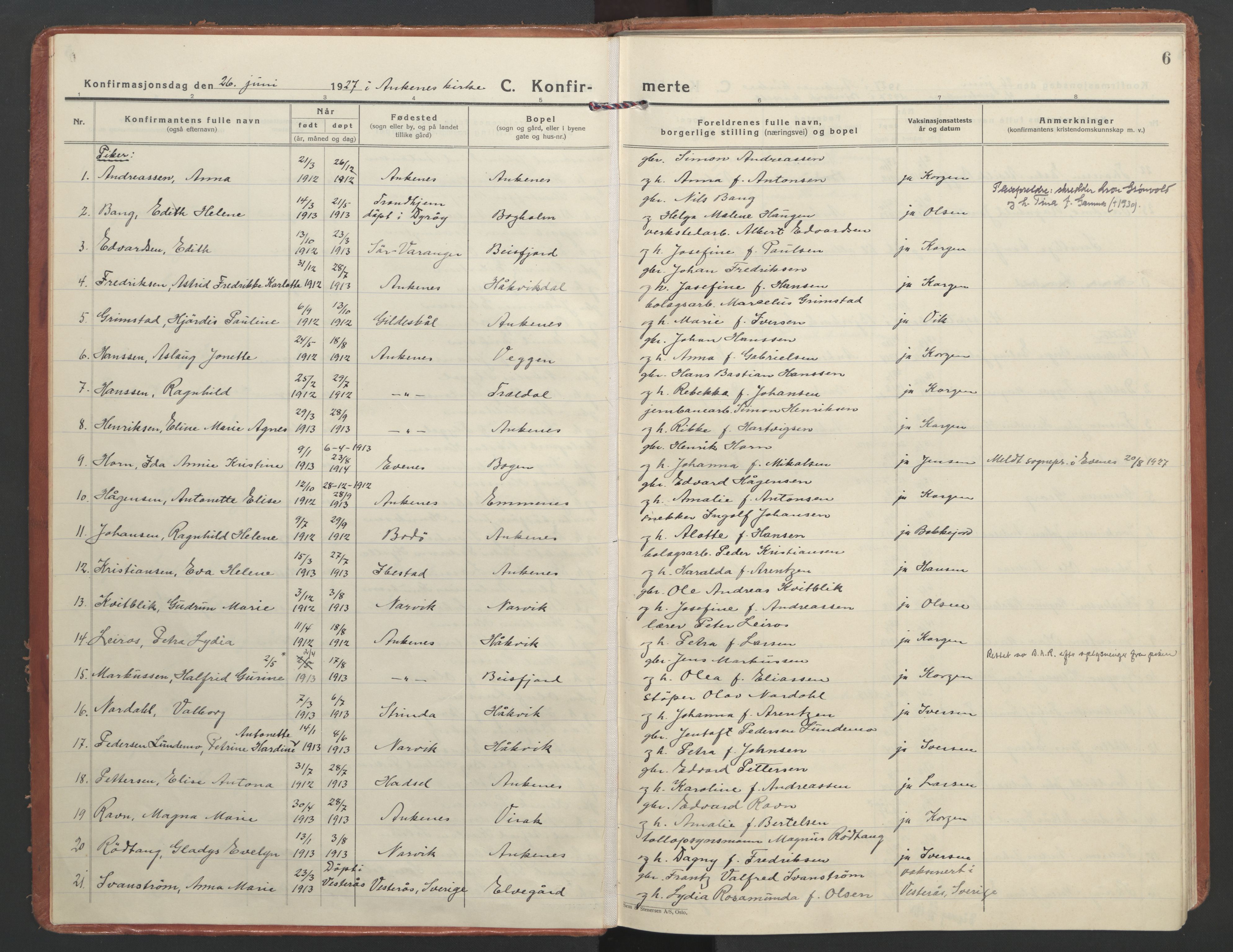 Ministerialprotokoller, klokkerbøker og fødselsregistre - Nordland, AV/SAT-A-1459/866/L0946: Ministerialbok nr. 866A09, 1926-1944, s. 6