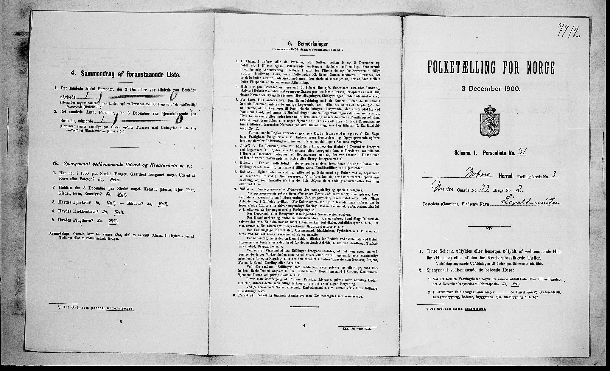 RA, Folketelling 1900 for 0715 Botne herred, 1900, s. 373