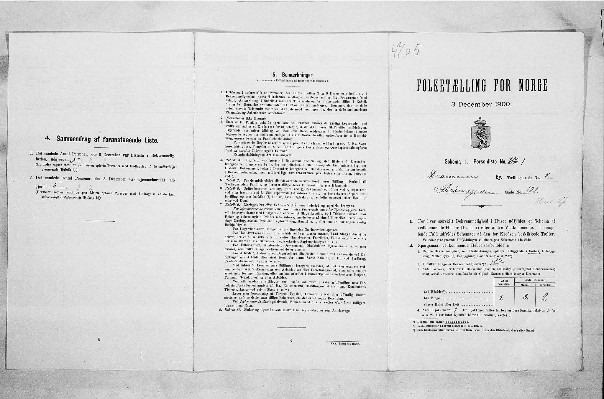 RA, Folketelling 1900 for 0602 Drammen kjøpstad, 1900, s. 1600