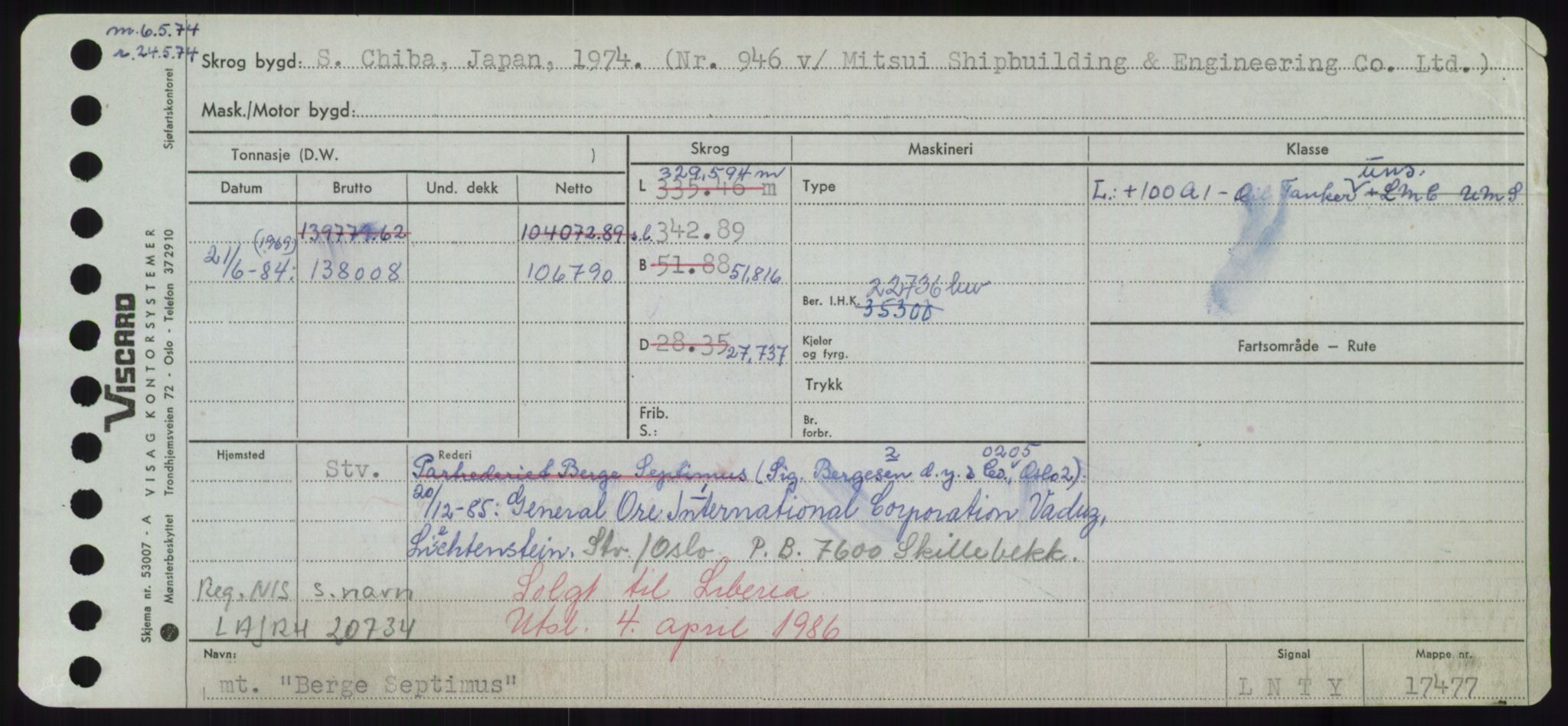 Sjøfartsdirektoratet med forløpere, Skipsmålingen, AV/RA-S-1627/H/Hd/L0003: Fartøy, B-Bev, s. 689