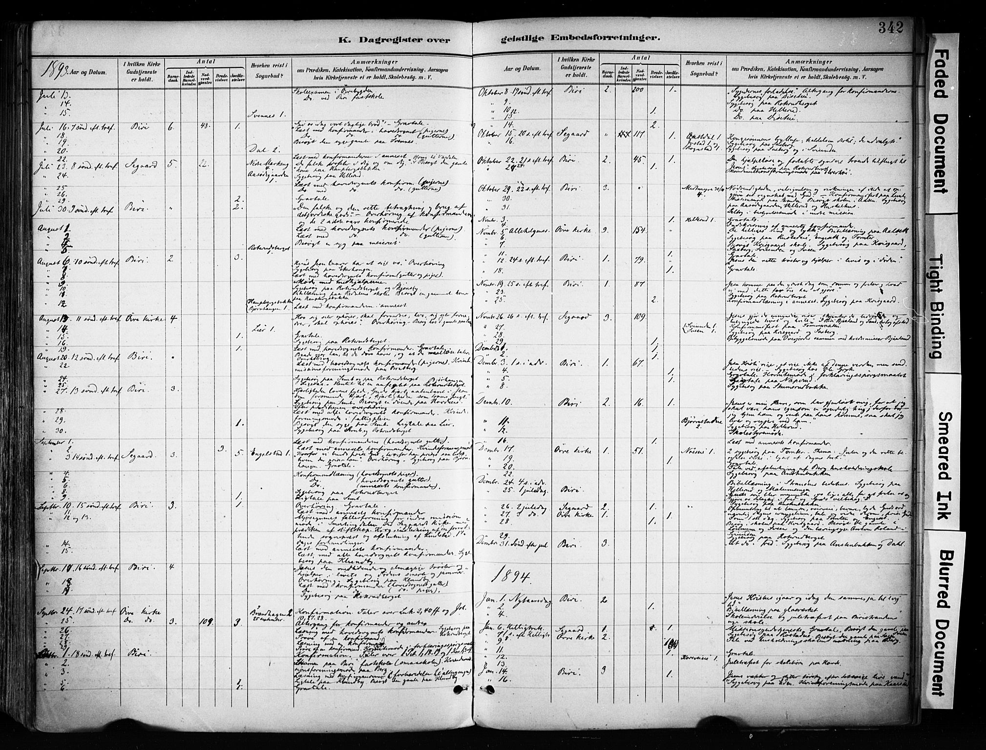 Biri prestekontor, AV/SAH-PREST-096/H/Ha/Haa/L0009: Ministerialbok nr. 9, 1887-1900, s. 342