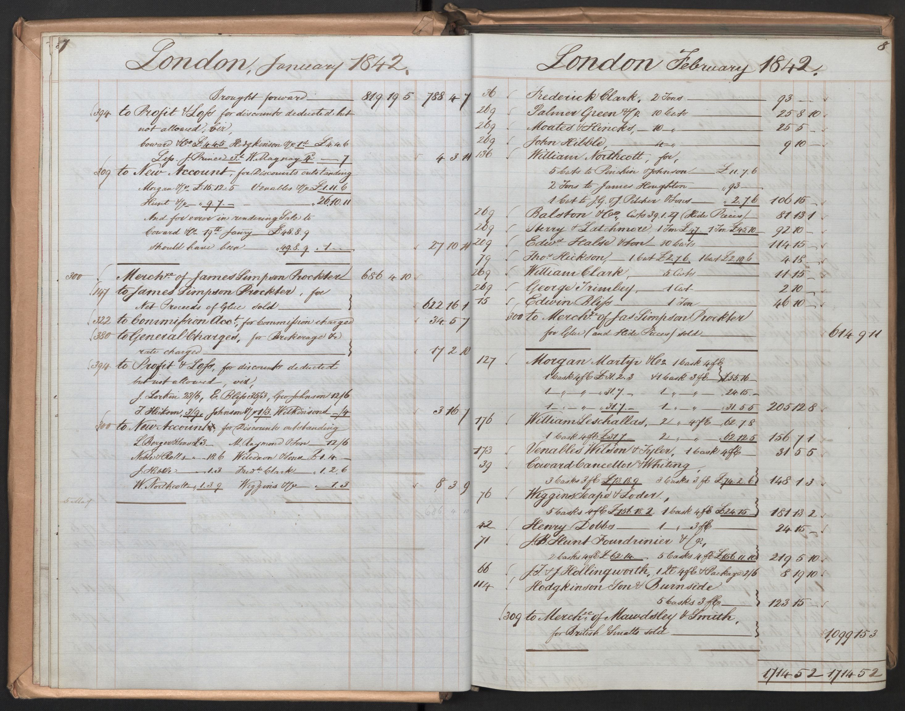 Smith, Goodhall & Reeves, AV/RA-PA-0586/R/L0006: Dagbok (Daybook) E, 1842-1845