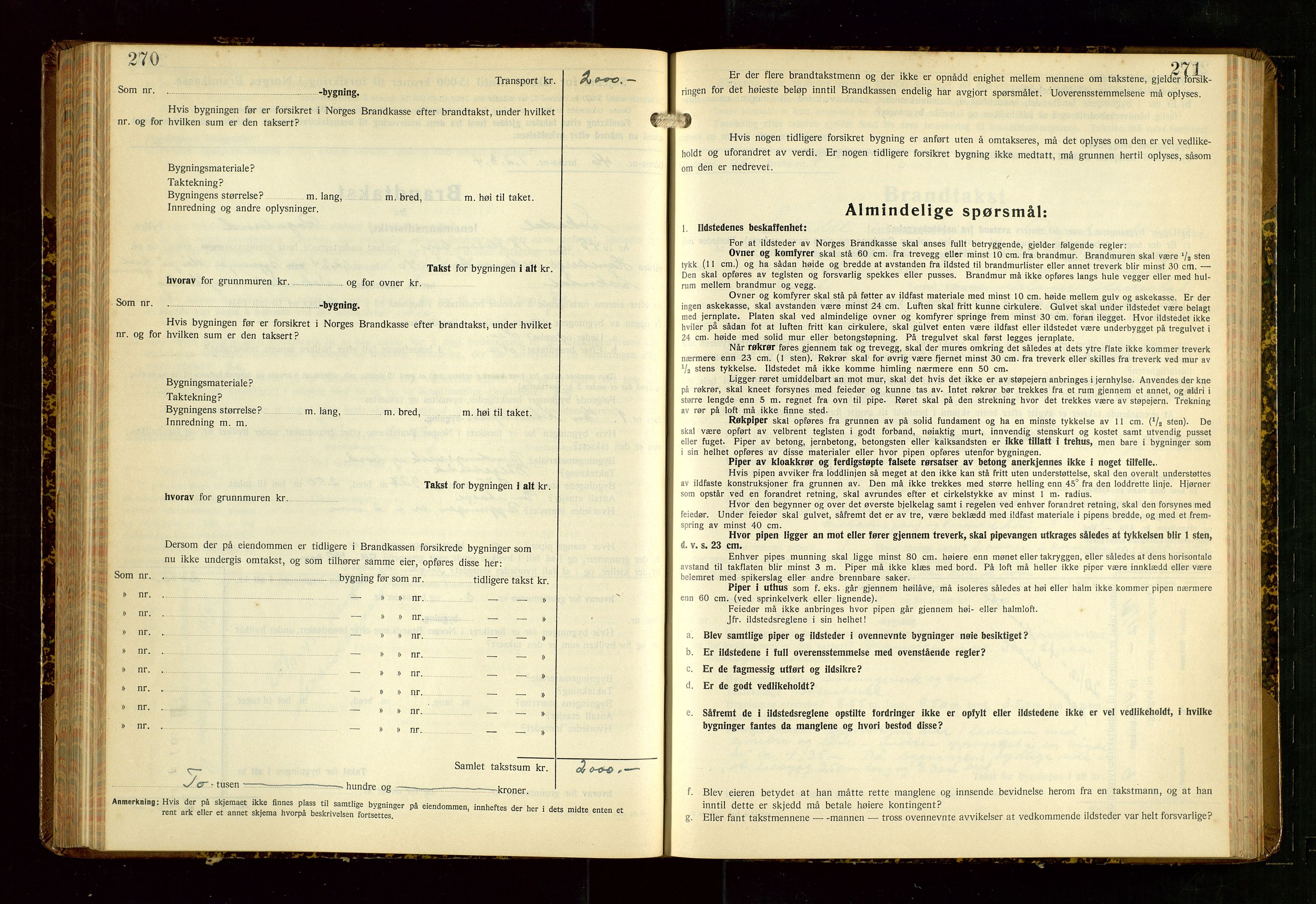 Sokndal lensmannskontor, AV/SAST-A-100417/Gob/L0008: "Brandtakst-Protokoll", 1937-1955, s. 270-271