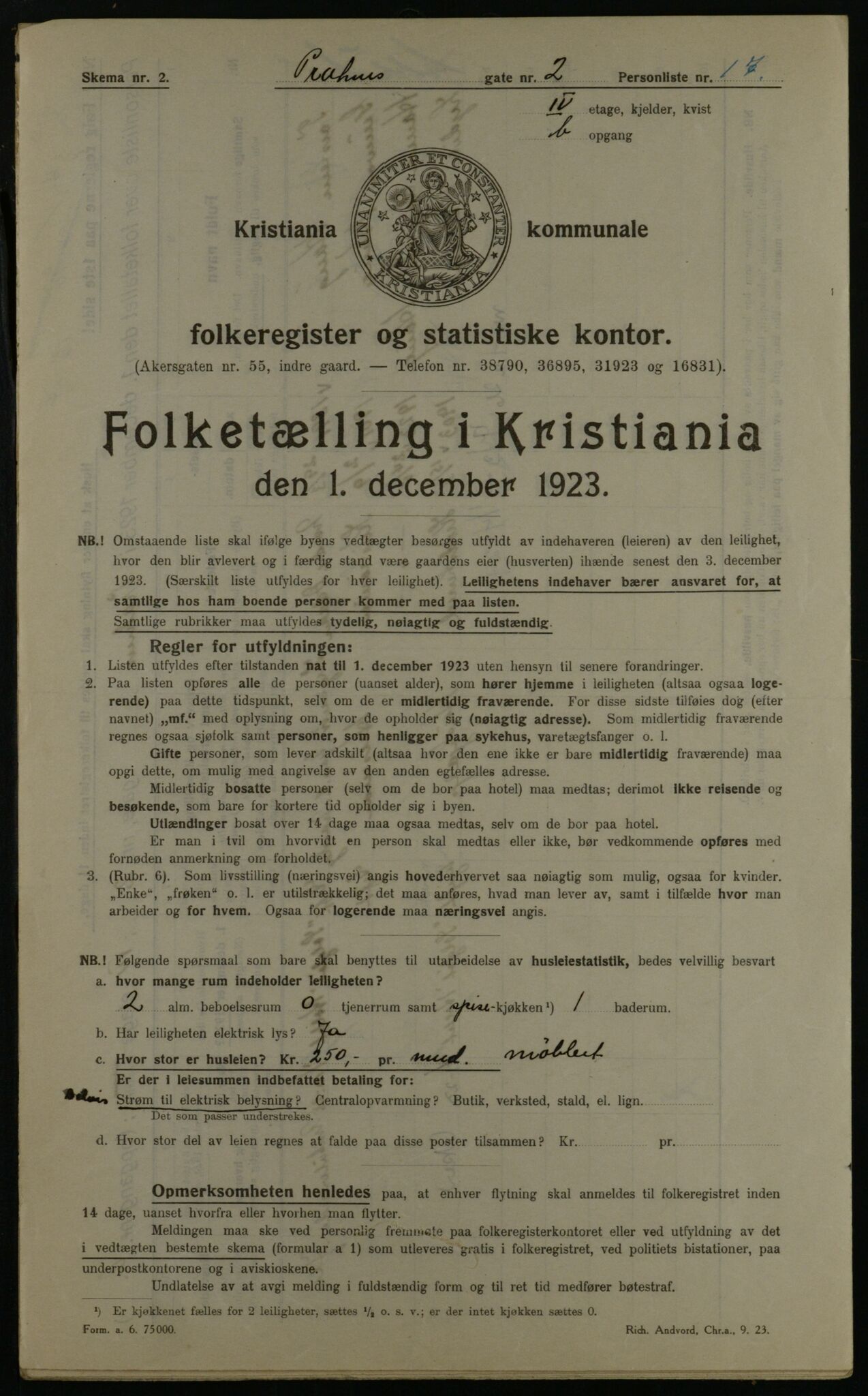 OBA, Kommunal folketelling 1.12.1923 for Kristiania, 1923, s. 89571