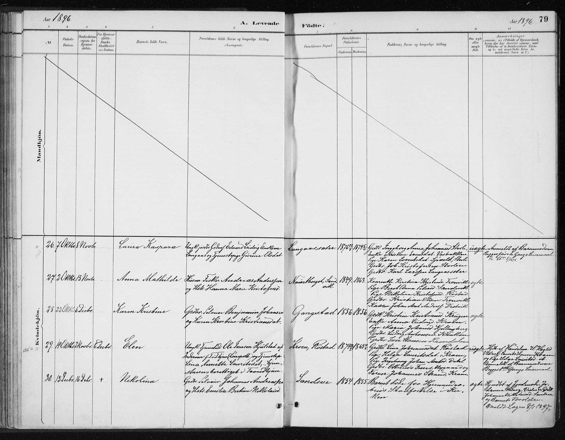 Ministerialprotokoller, klokkerbøker og fødselsregistre - Nord-Trøndelag, SAT/A-1458/701/L0010: Ministerialbok nr. 701A10, 1883-1899, s. 79