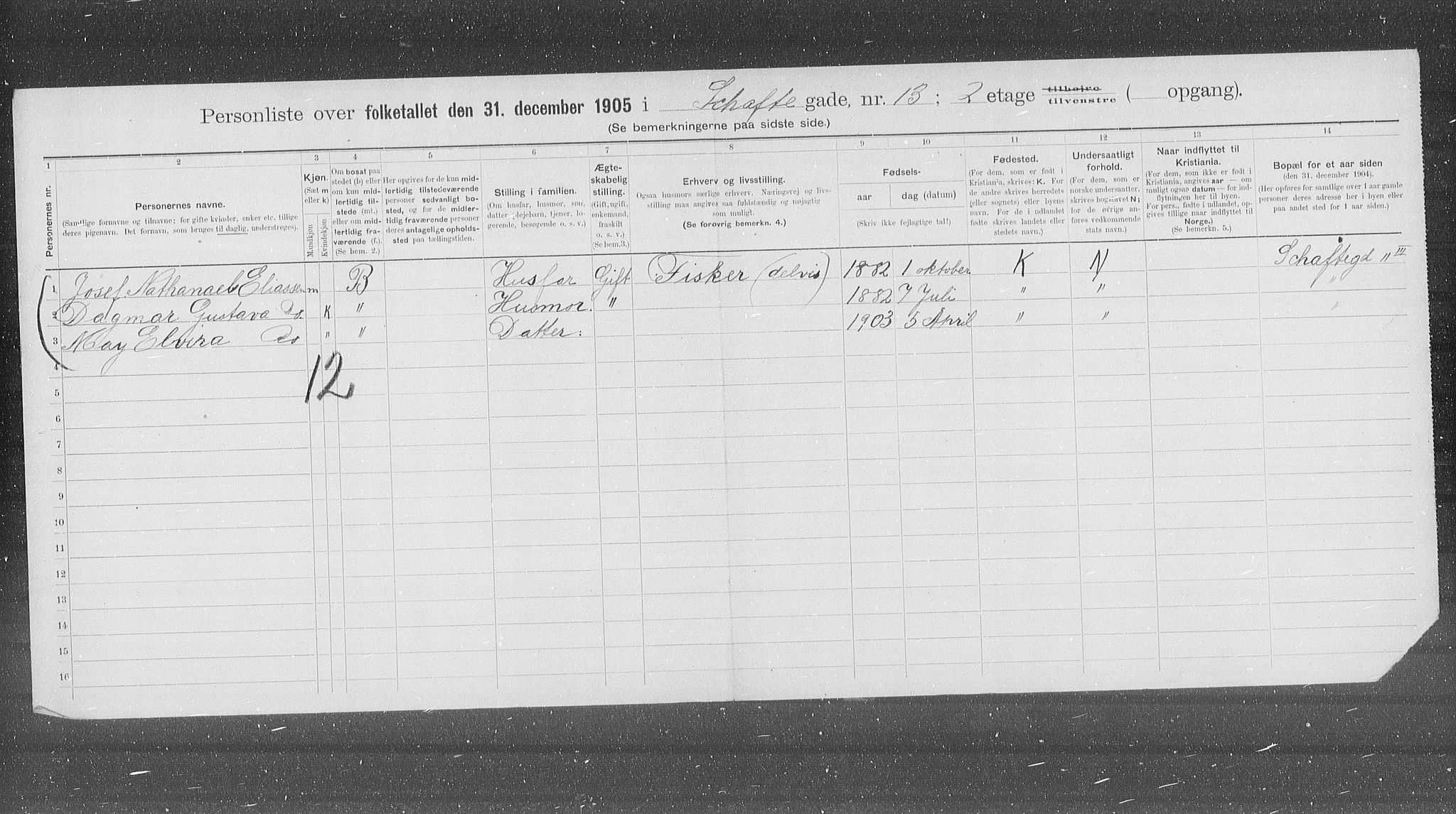 OBA, Kommunal folketelling 31.12.1905 for Kristiania kjøpstad, 1905, s. 46526