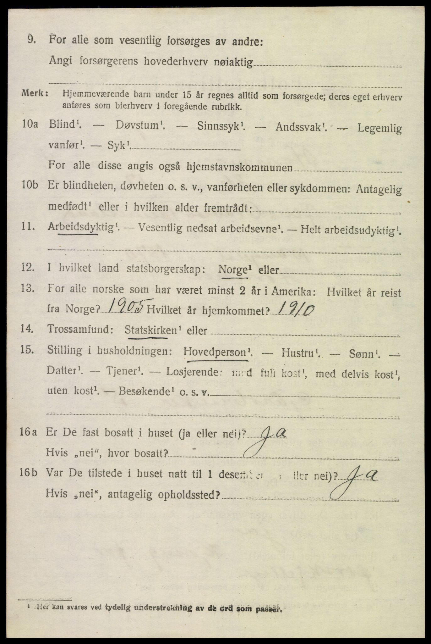 SAK, Folketelling 1920 for 0936 Hornnes herred, 1920, s. 2498