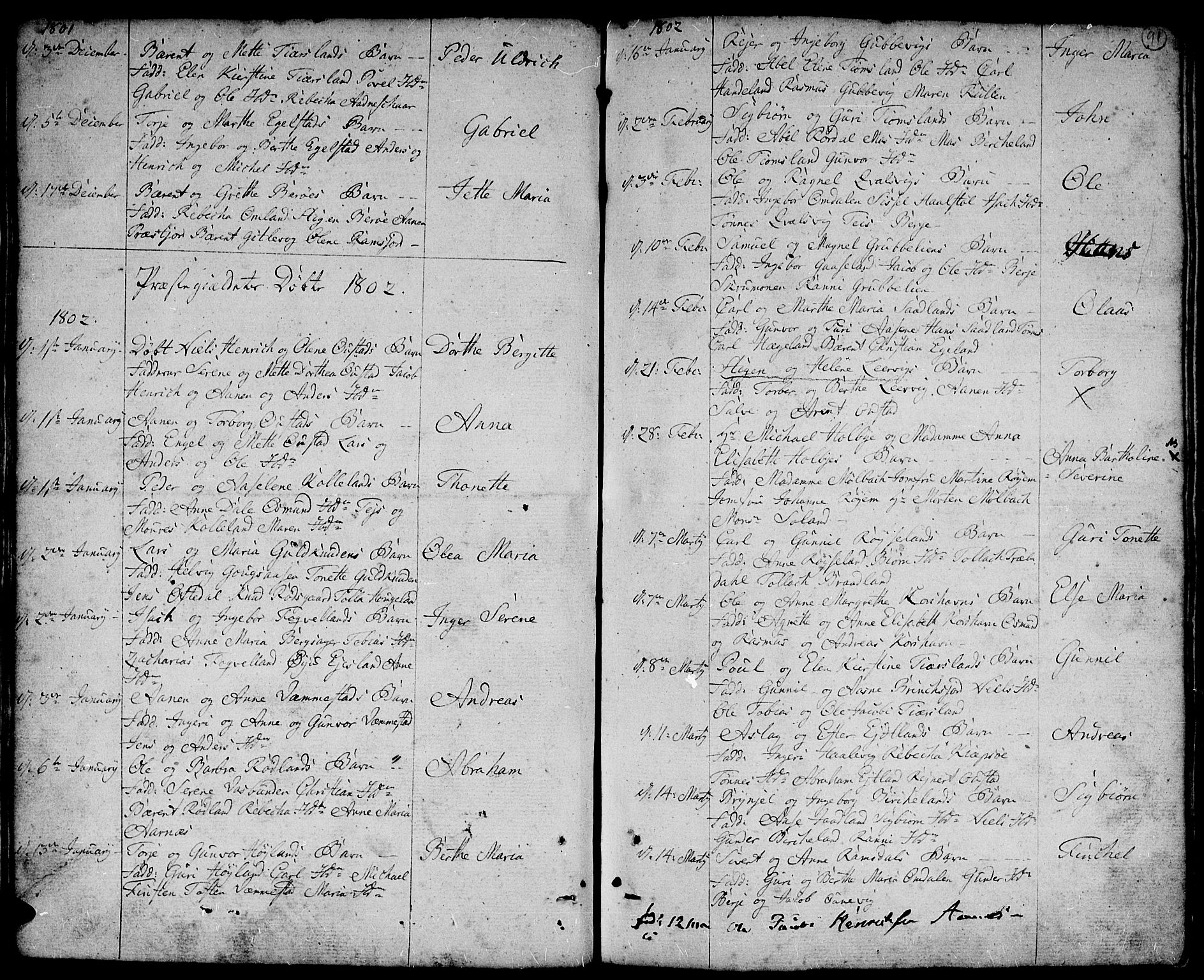Lyngdal sokneprestkontor, AV/SAK-1111-0029/F/Fa/Fac/L0004: Ministerialbok nr. A 4, 1780-1815, s. 91