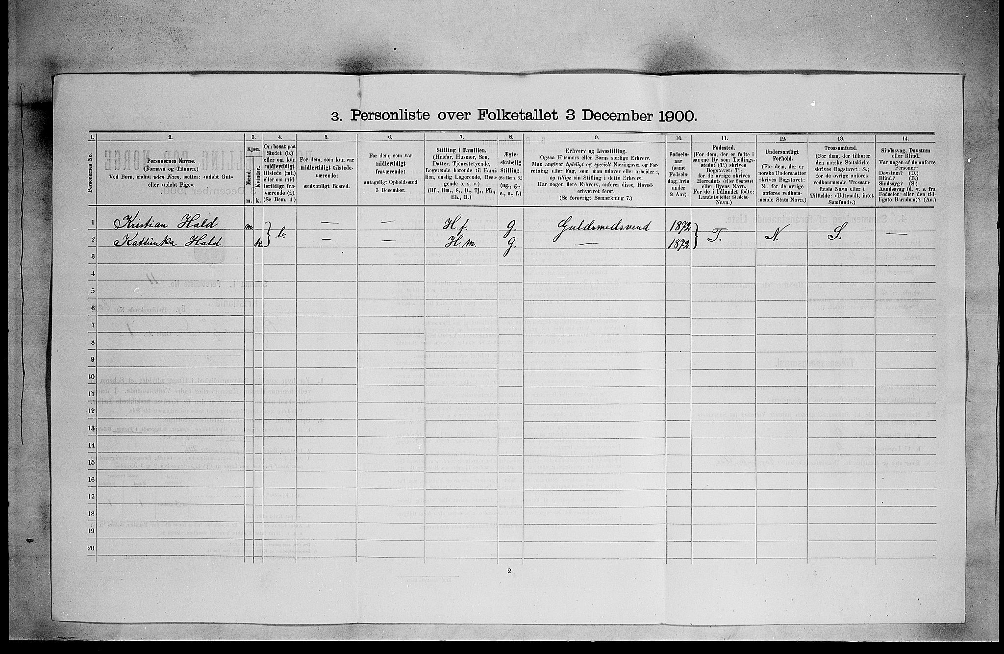 SAO, Folketelling 1900 for 0301 Kristiania kjøpstad, 1900, s. 5308