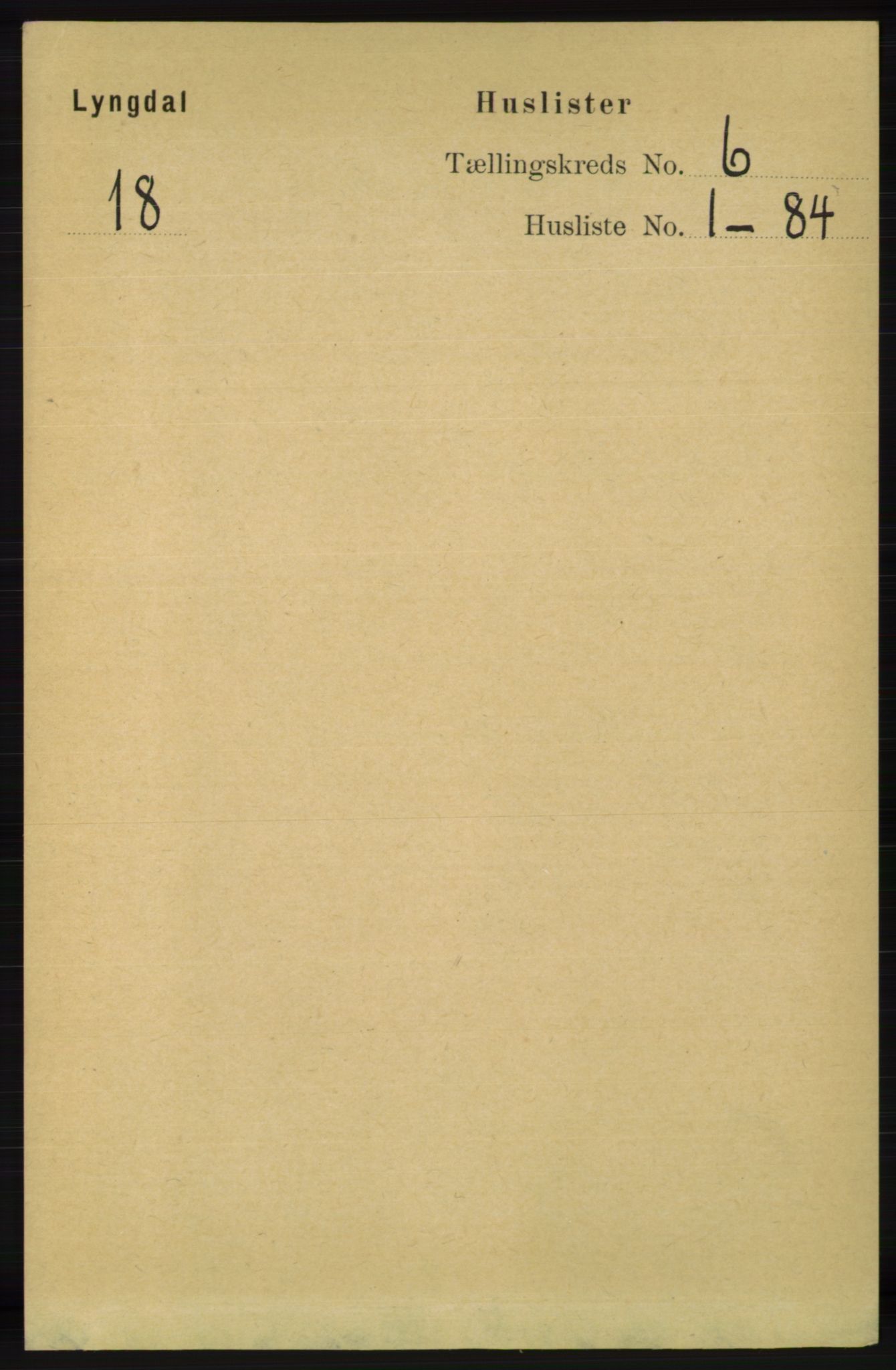 RA, Folketelling 1891 for 1032 Lyngdal herred, 1891, s. 2370