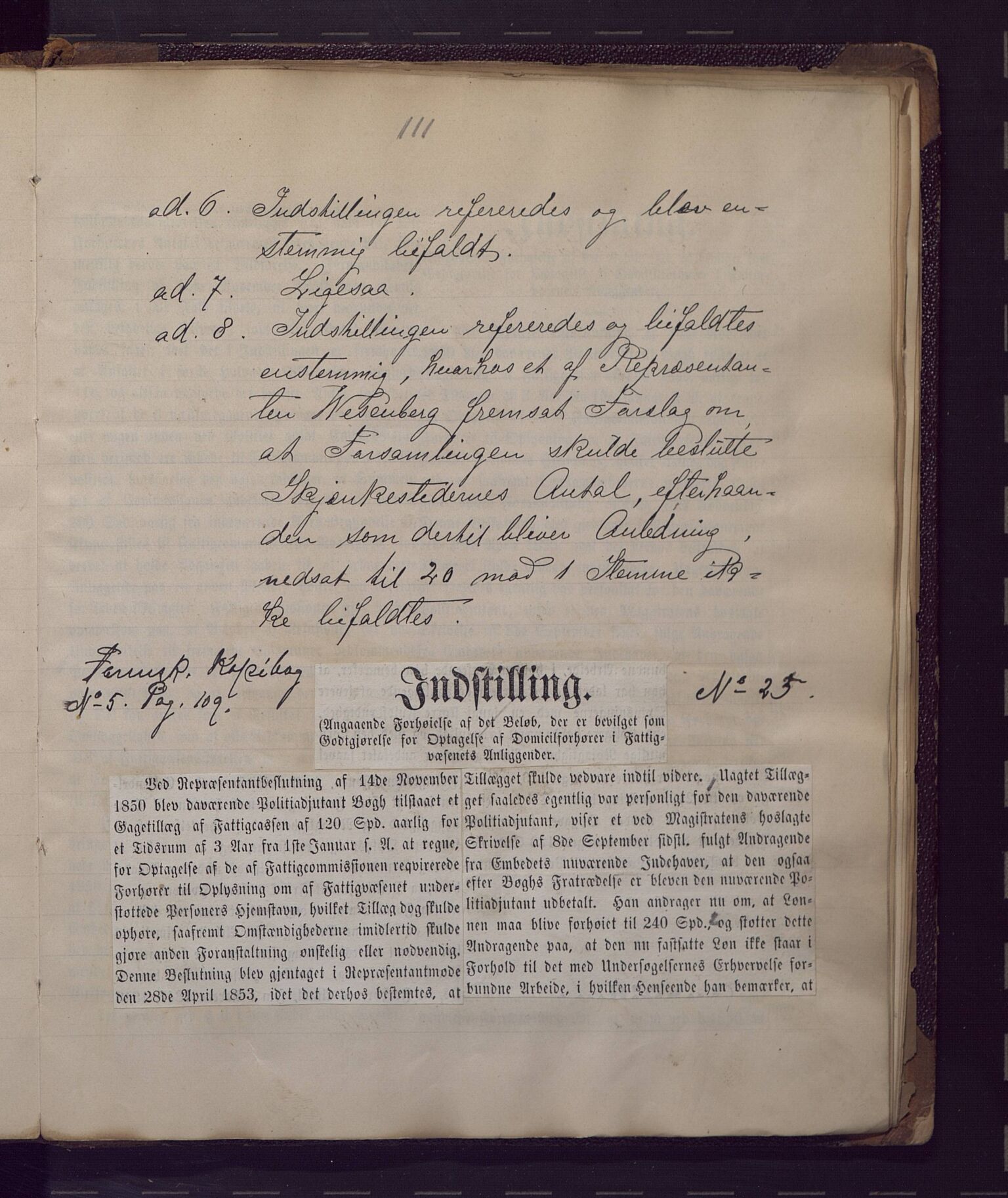 Bergen kommune. Formannskapet, BBA/A-0003/Ad/L0014: Bergens Kommuneforhandlinger, 1859