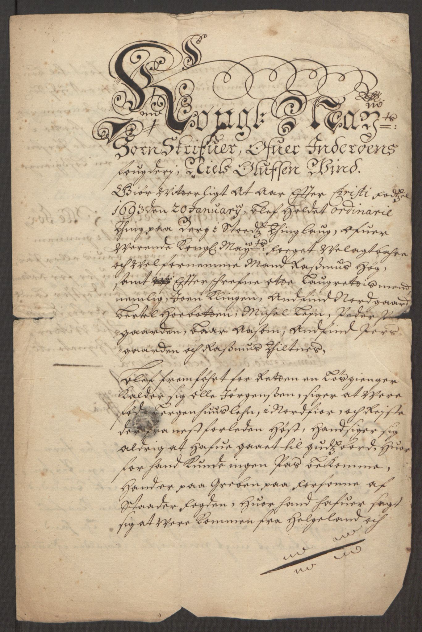 Rentekammeret inntil 1814, Reviderte regnskaper, Fogderegnskap, AV/RA-EA-4092/R63/L4308: Fogderegnskap Inderøy, 1692-1694, s. 518