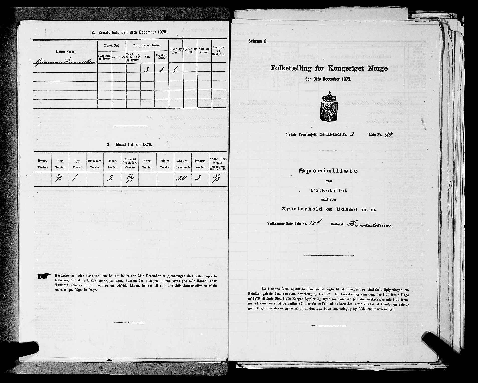 SAKO, Folketelling 1875 for 0621P Sigdal prestegjeld, 1875, s. 408