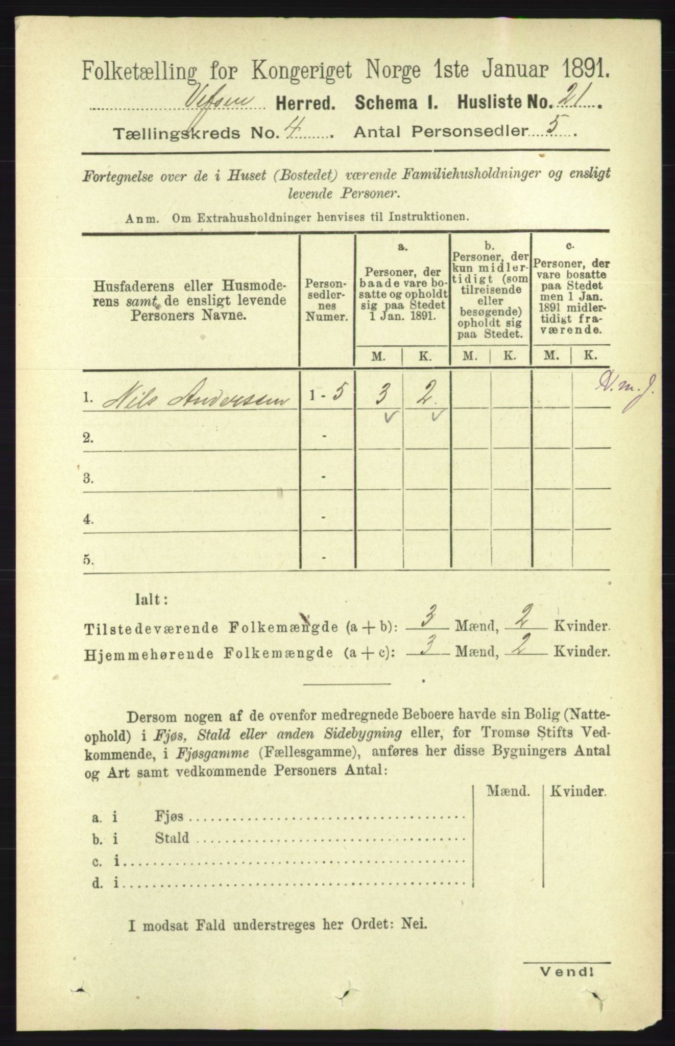 RA, Folketelling 1891 for 1824 Vefsn herred, 1891, s. 1583