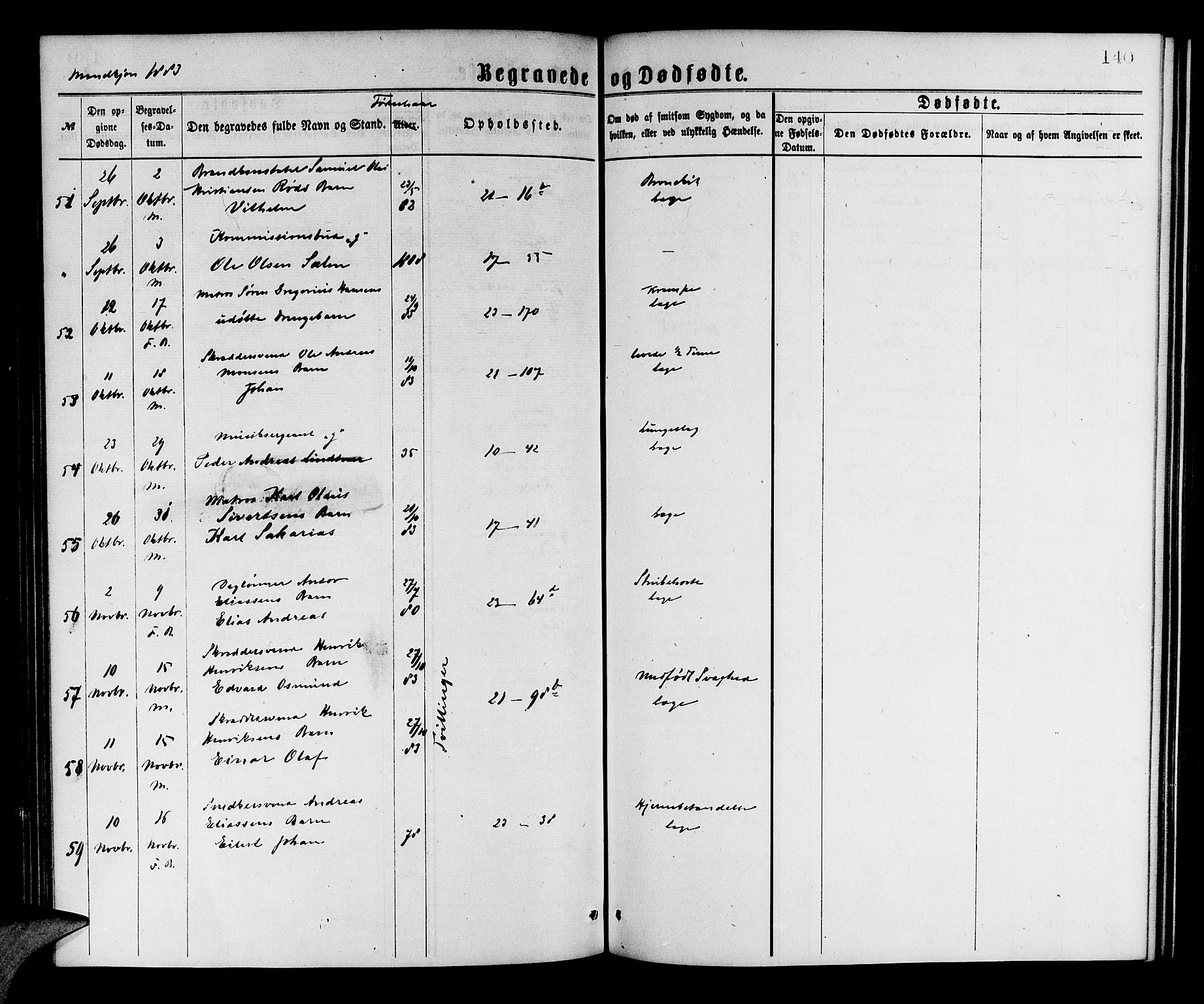 Korskirken sokneprestembete, AV/SAB-A-76101/H/Hab: Klokkerbok nr. E 3, 1871-1883, s. 140