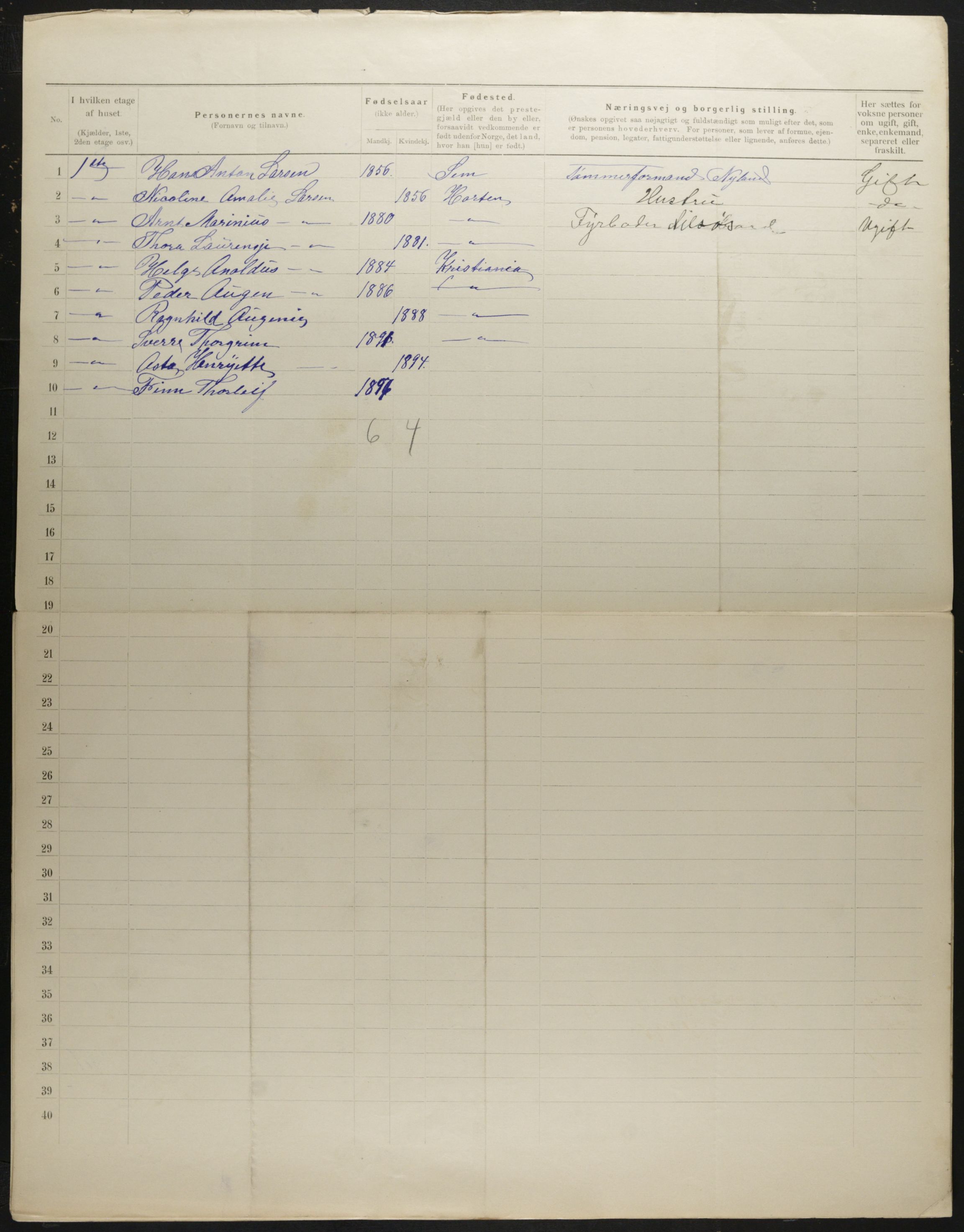 OBA, Kommunal folketelling 31.12.1901 for Kristiania kjøpstad, 1901, s. 834