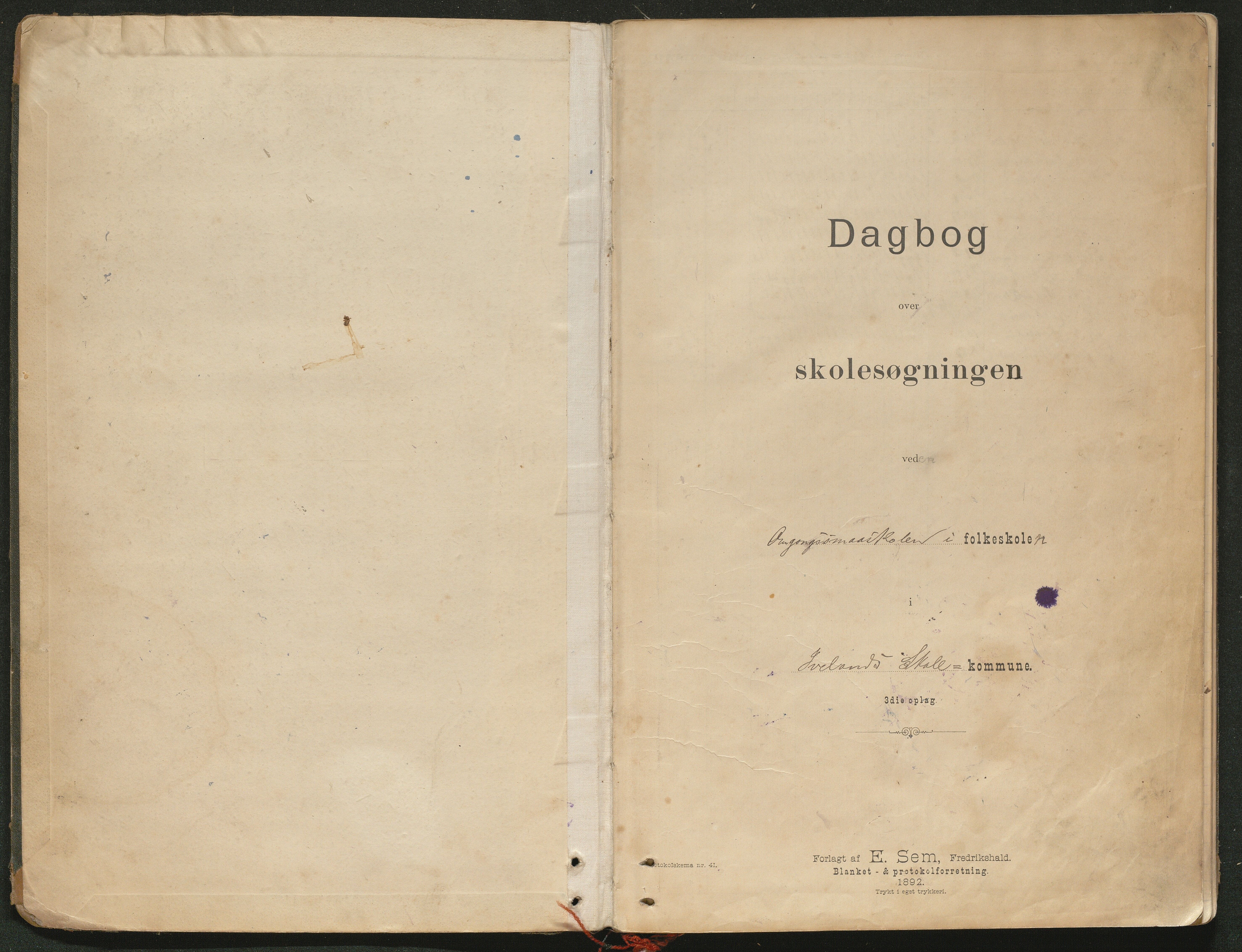 Iveland kommune, De enkelte kretsene/Skolene, AAKS/KA0935-550/A_3/L0003: Dagbok flere skolekretser Iveland, 1895-1910