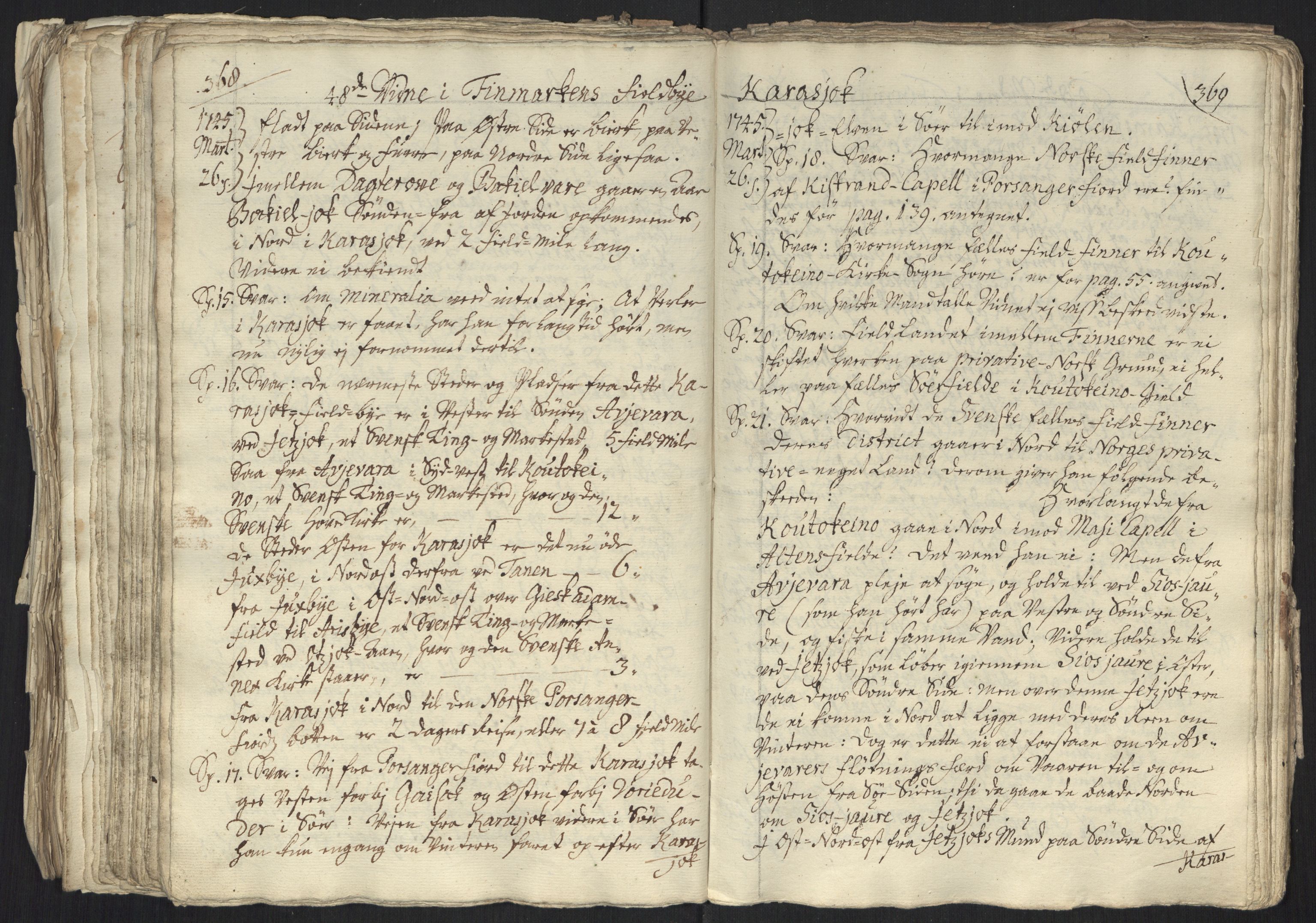 Danske Kanselli, Grensearkivet, AV/RA-EA-4062/F/L0011a/0003: Volum XXIII-XXVIa / Vol. XXV: Major Schnitlers grenseeksaminasjonsprotokoll, 5. bind, 1744, s. 368-369
