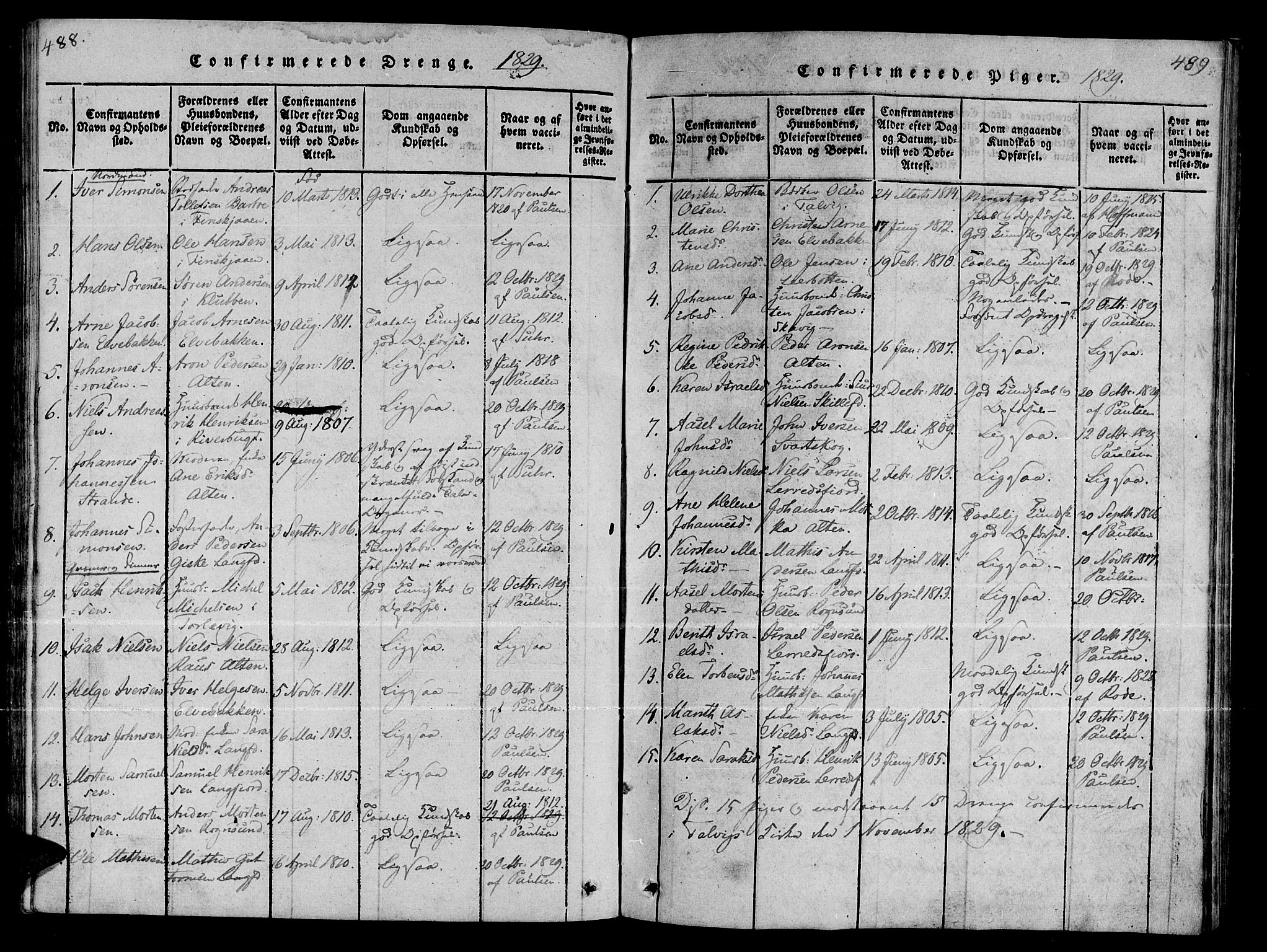 Talvik sokneprestkontor, AV/SATØ-S-1337/H/Ha/L0008kirke: Ministerialbok nr. 8, 1821-1837, s. 488-489