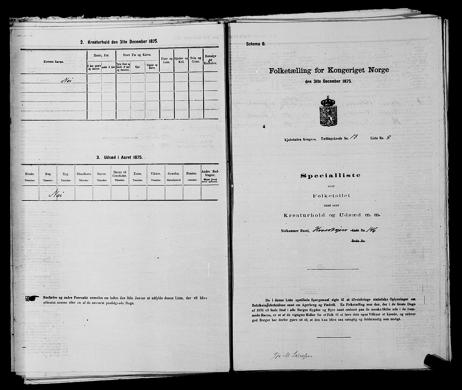 SAKO, Folketelling 1875 for 0801P Kragerø prestegjeld, 1875, s. 289