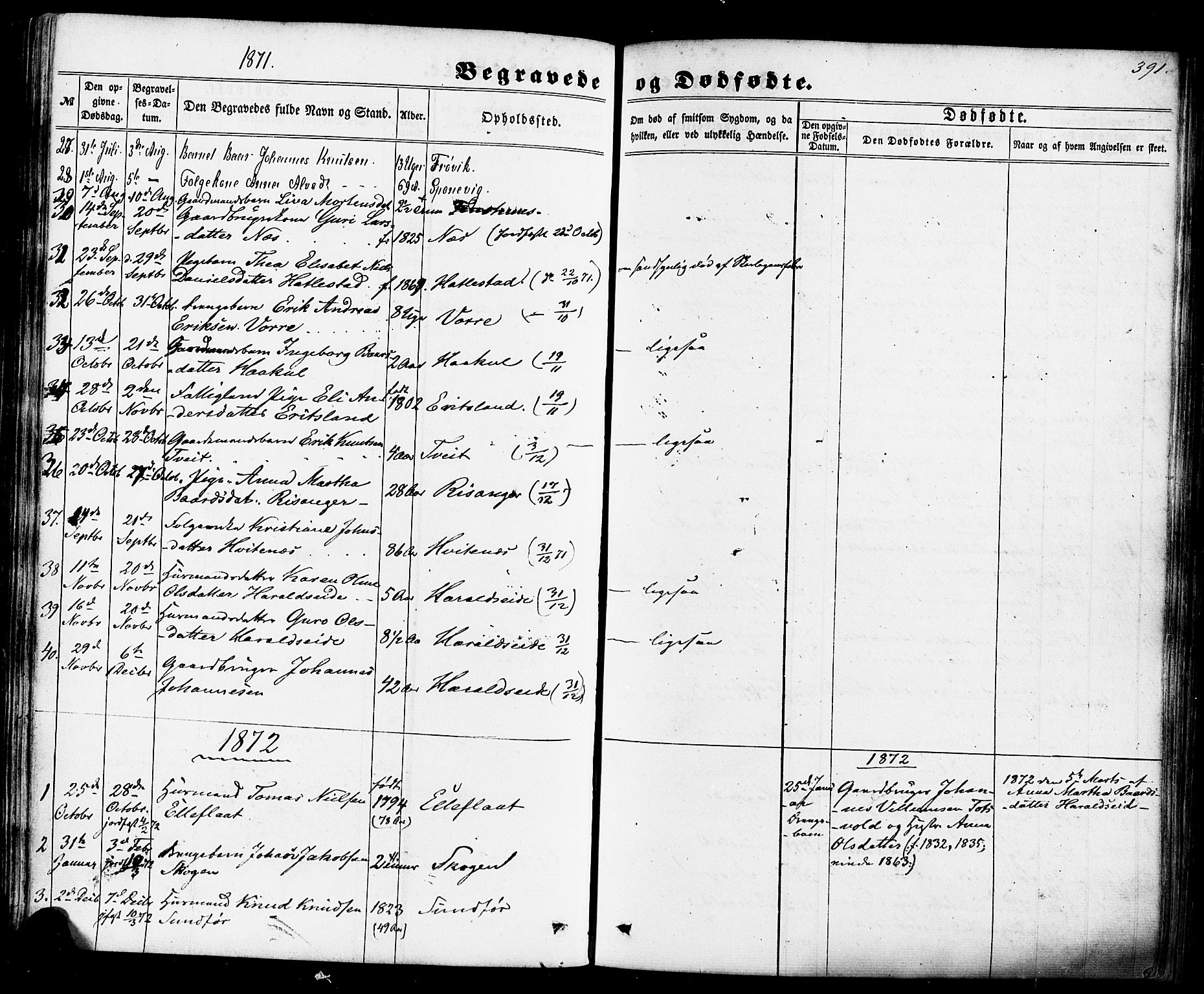 Skjold sokneprestkontor, SAST/A-101847/H/Ha/Haa/L0008: Ministerialbok nr. A 8, 1856-1882, s. 391