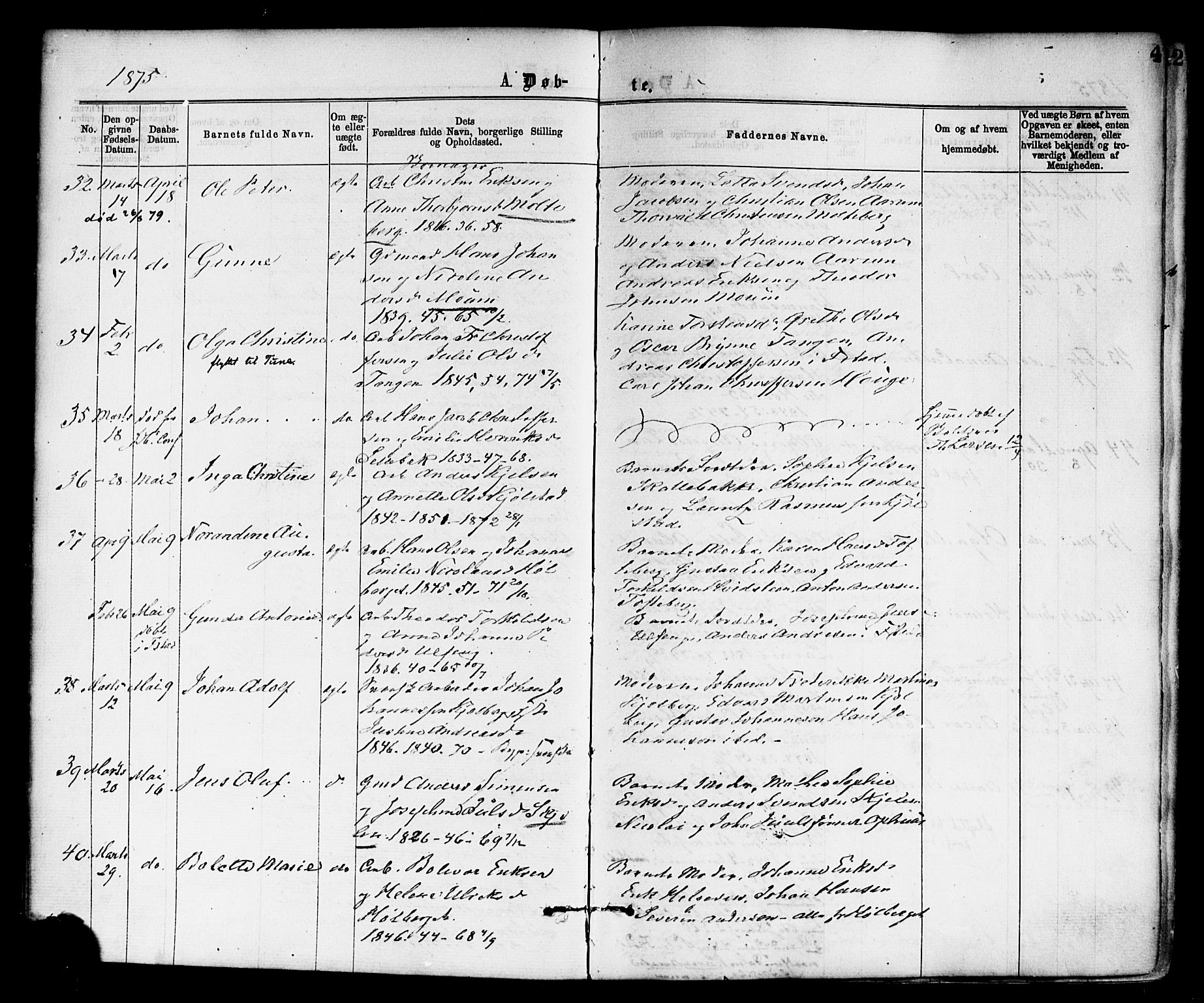 Borge prestekontor Kirkebøker, AV/SAO-A-10903/F/Fa/L0007: Ministerialbok nr. I 7, 1875-1886, s. 4