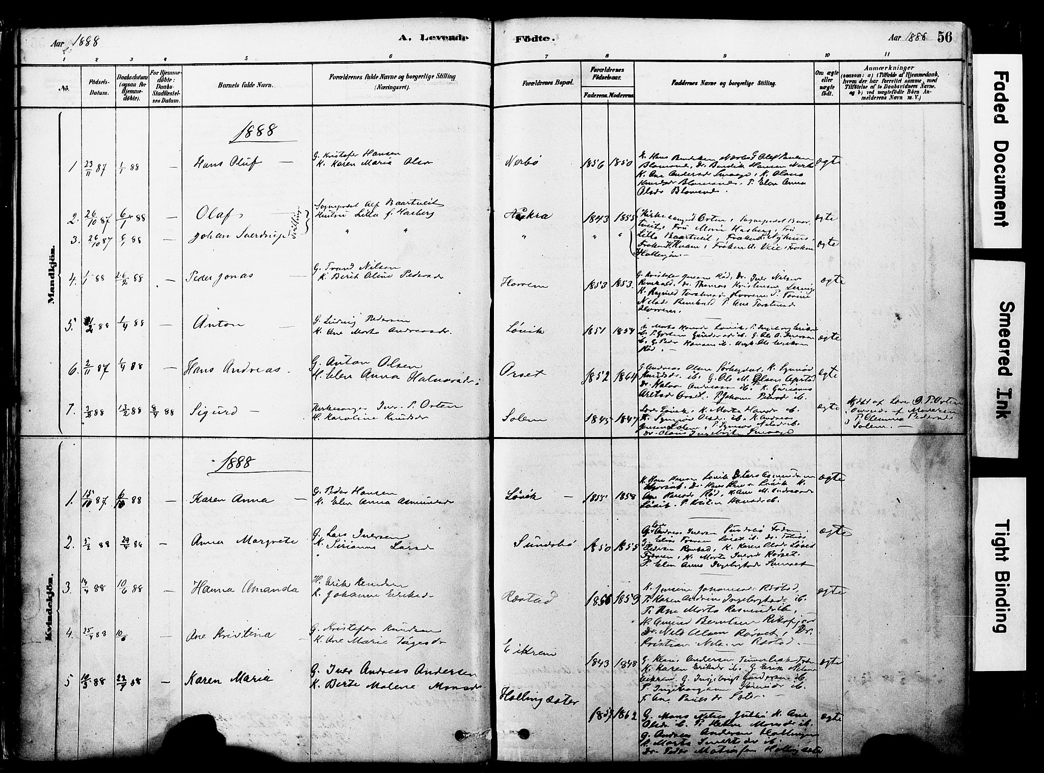 Ministerialprotokoller, klokkerbøker og fødselsregistre - Møre og Romsdal, SAT/A-1454/560/L0721: Ministerialbok nr. 560A05, 1878-1917, s. 56