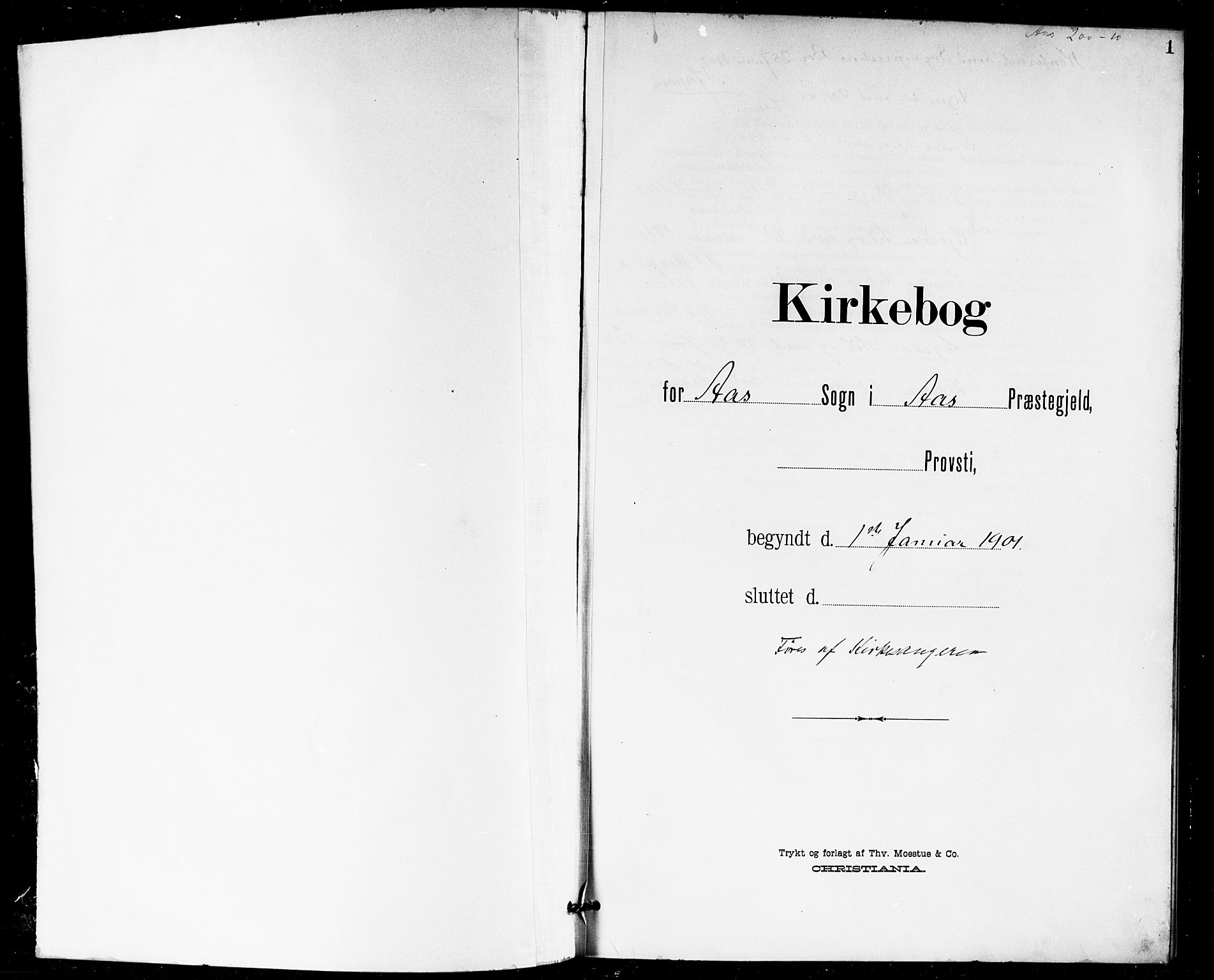 Ås prestekontor Kirkebøker, AV/SAO-A-10894/G/Ga/L0004: Klokkerbok nr. I 4, 1901-1915, s. 1