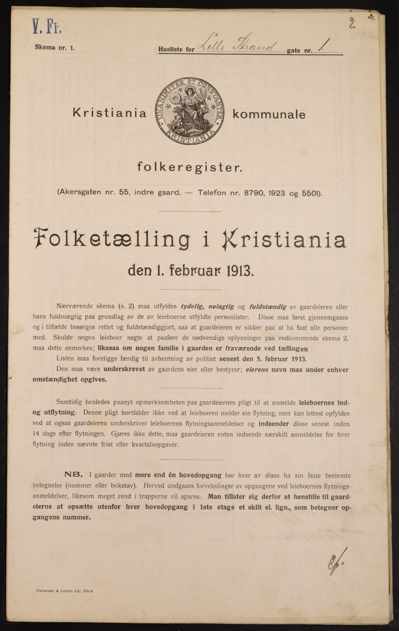 OBA, Kommunal folketelling 1.2.1913 for Kristiania, 1913, s. 57345