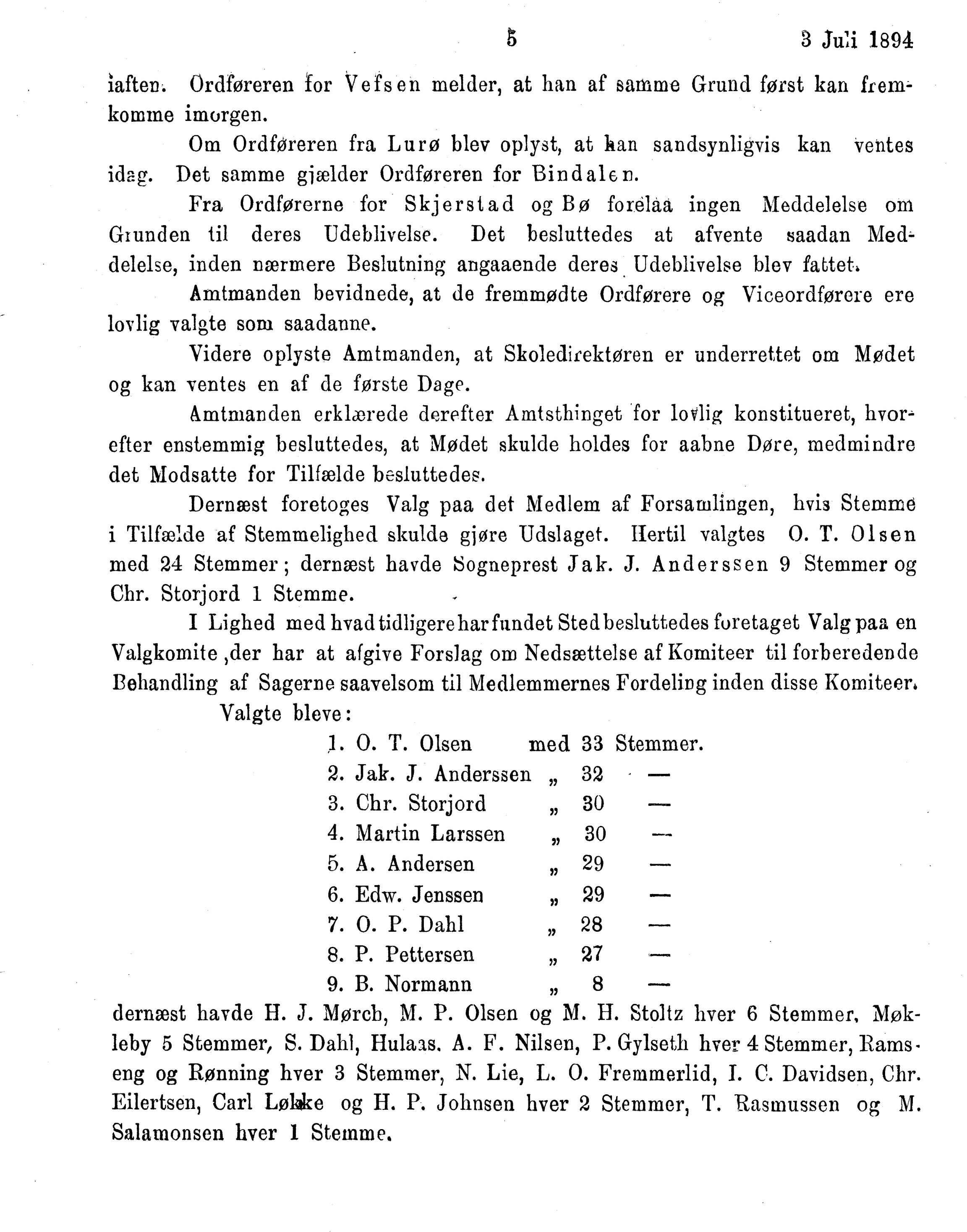 Nordland Fylkeskommune. Fylkestinget, AIN/NFK-17/176/A/Ac/L0017: Fylkestingsforhandlinger 1894, 1894