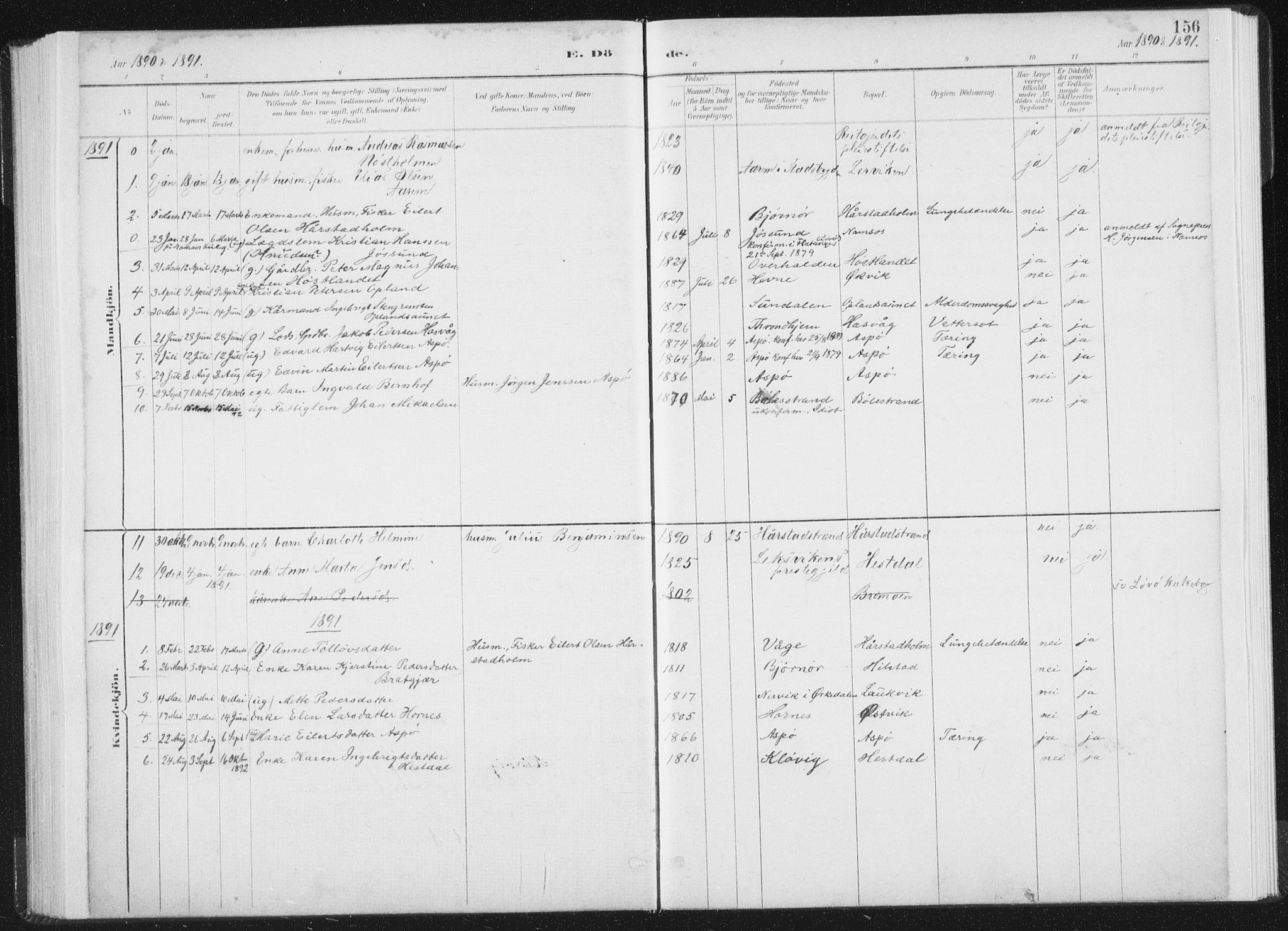 Ministerialprotokoller, klokkerbøker og fødselsregistre - Nord-Trøndelag, AV/SAT-A-1458/771/L0597: Ministerialbok nr. 771A04, 1885-1910, s. 156