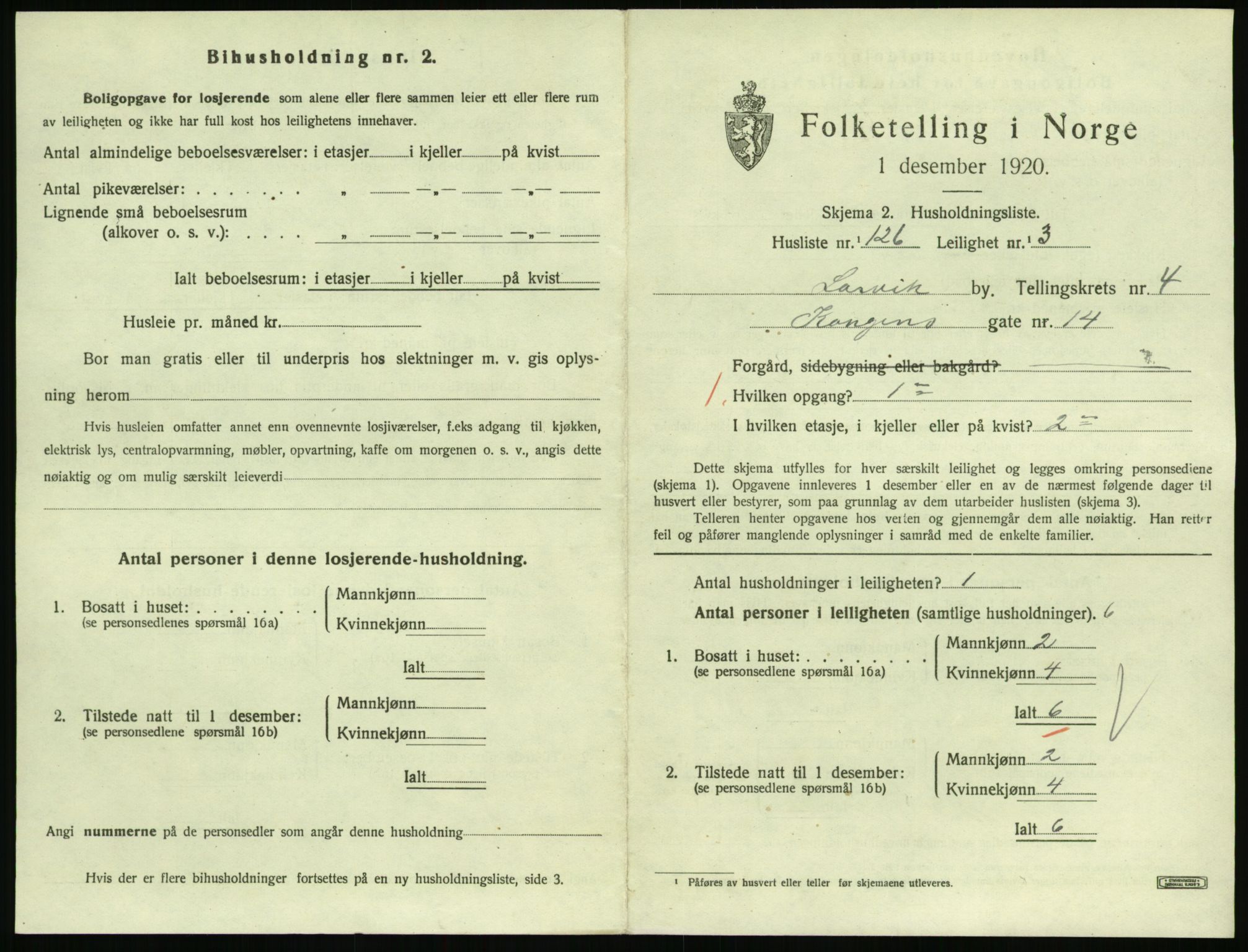 SAKO, Folketelling 1920 for 0707 Larvik kjøpstad, 1920, s. 4798