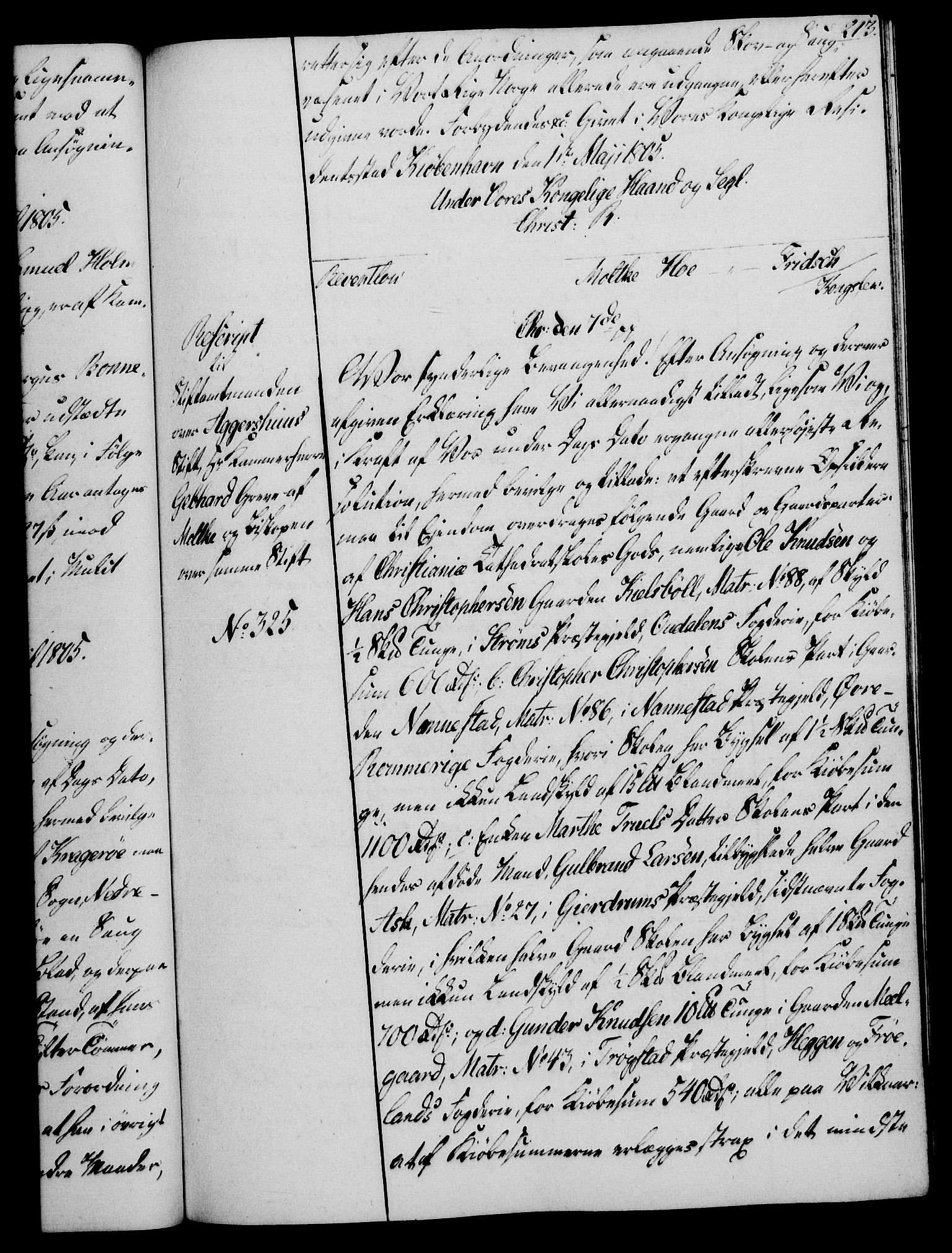 Rentekammeret, Kammerkanselliet, RA/EA-3111/G/Gg/Gga/L0018: Norsk ekspedisjonsprotokoll med register (merket RK 53.18), 1804-1806, s. 213