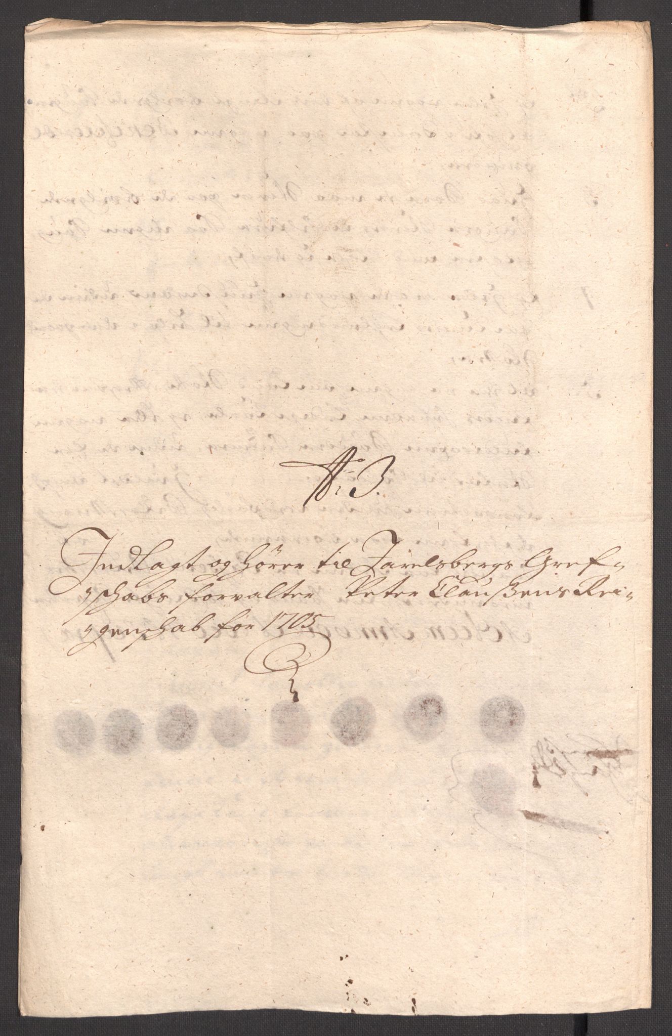 Rentekammeret inntil 1814, Reviderte regnskaper, Fogderegnskap, RA/EA-4092/R32/L1871: Fogderegnskap Jarlsberg grevskap, 1703-1705, s. 524