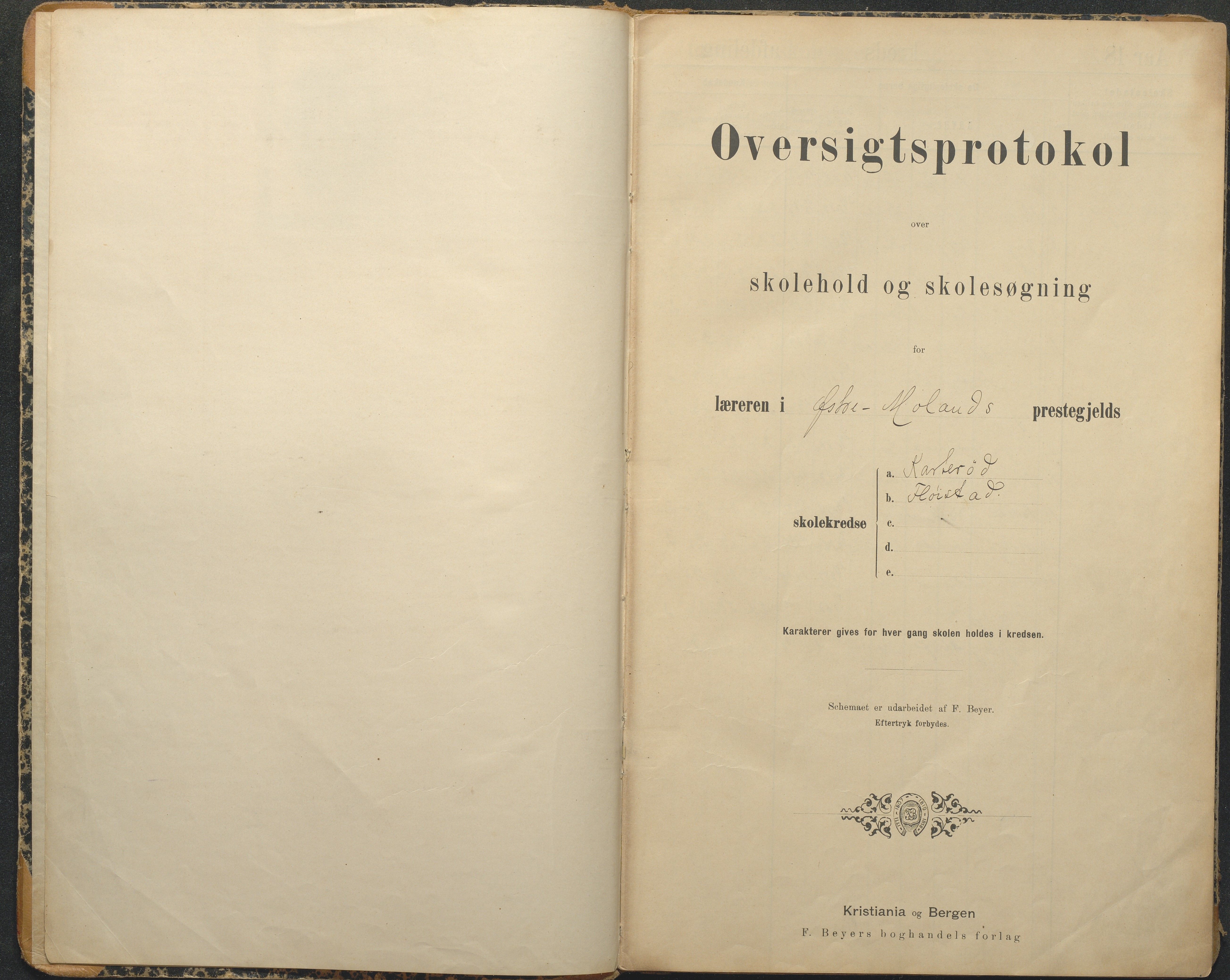 Austre Moland kommune, AAKS/KA0918-PK/09/09c/L0009: Skoleprotokoll, 1891-1938